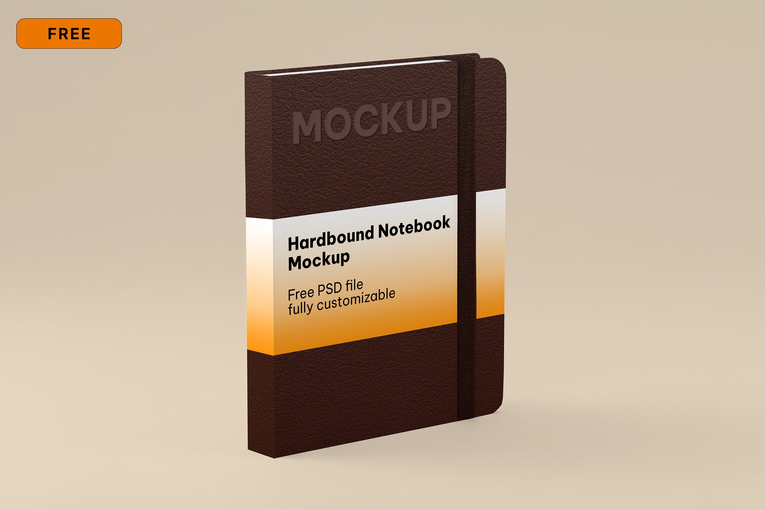 Free Hardbound Notebook Mockup