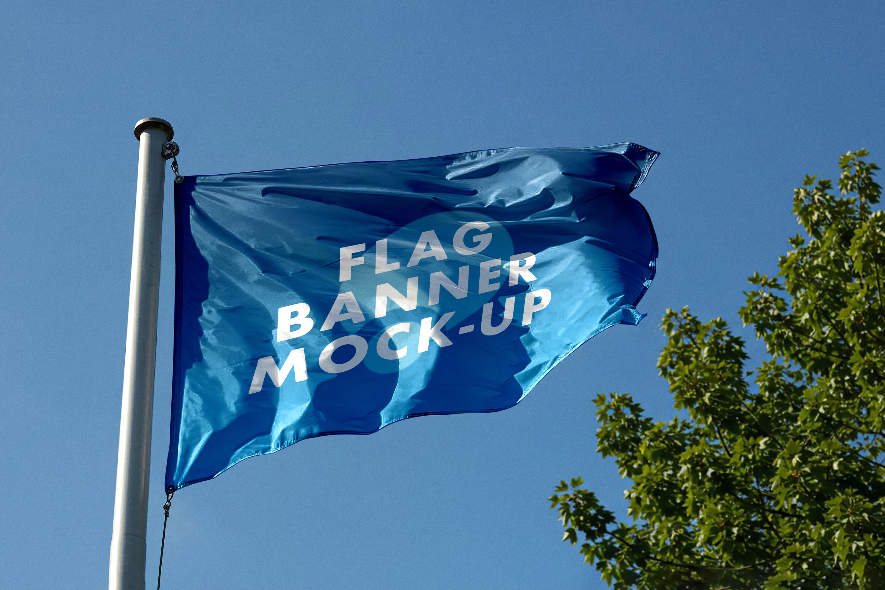 Free Outdoor Flag Banner Mockup