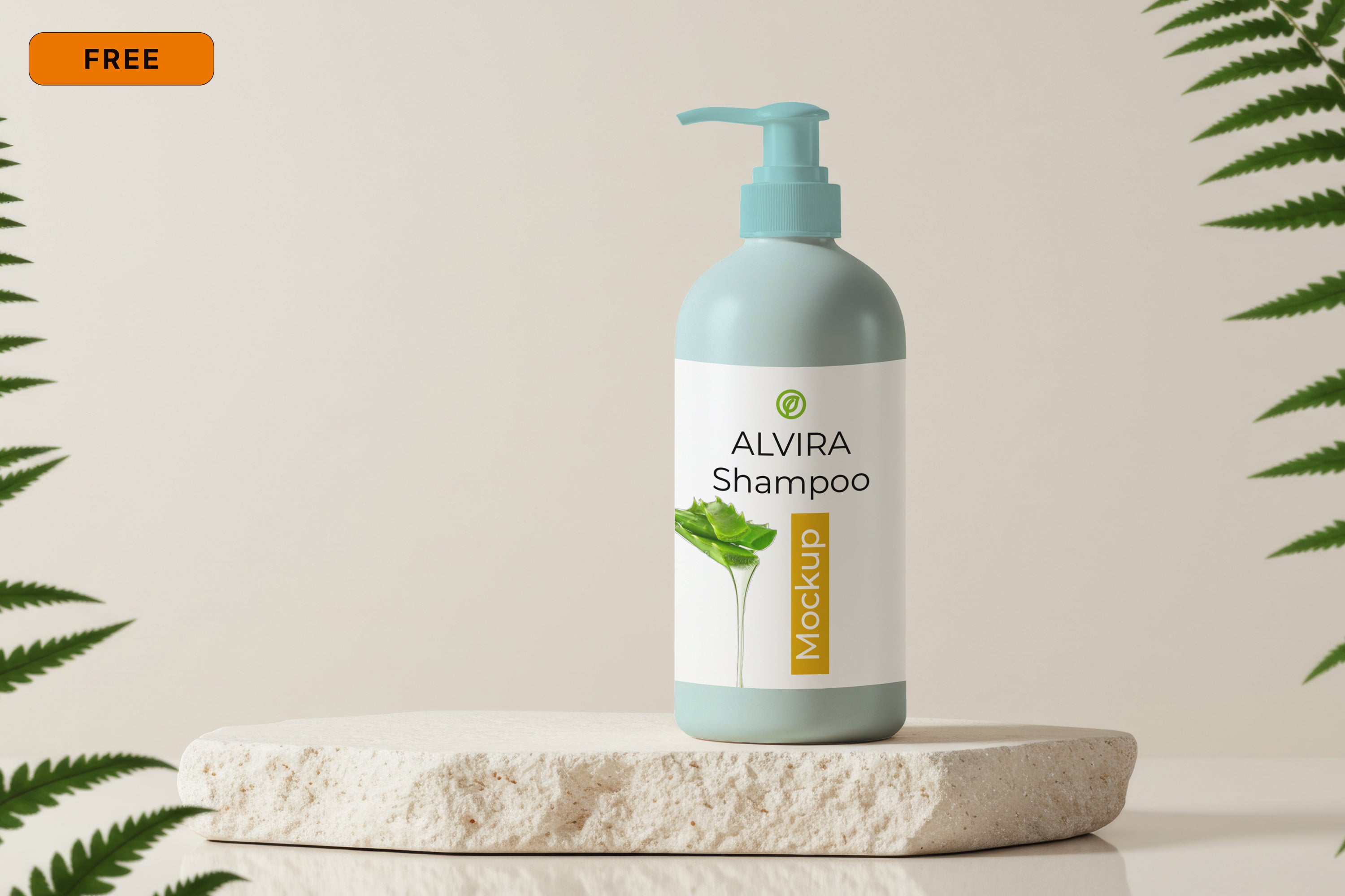 Free Pump Shampoo Bottle Mockup
