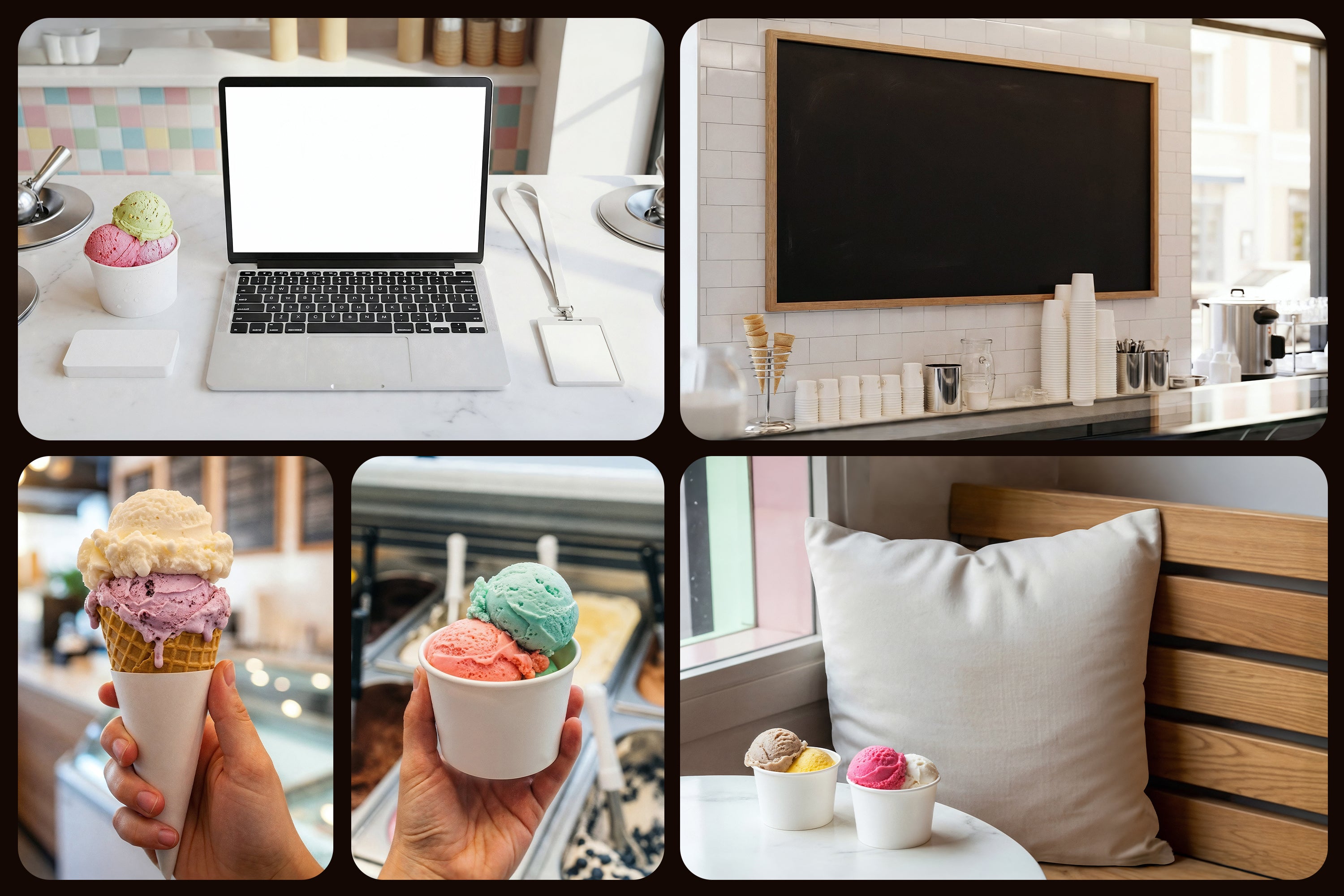 Premium Ice Cream Branding Mockups