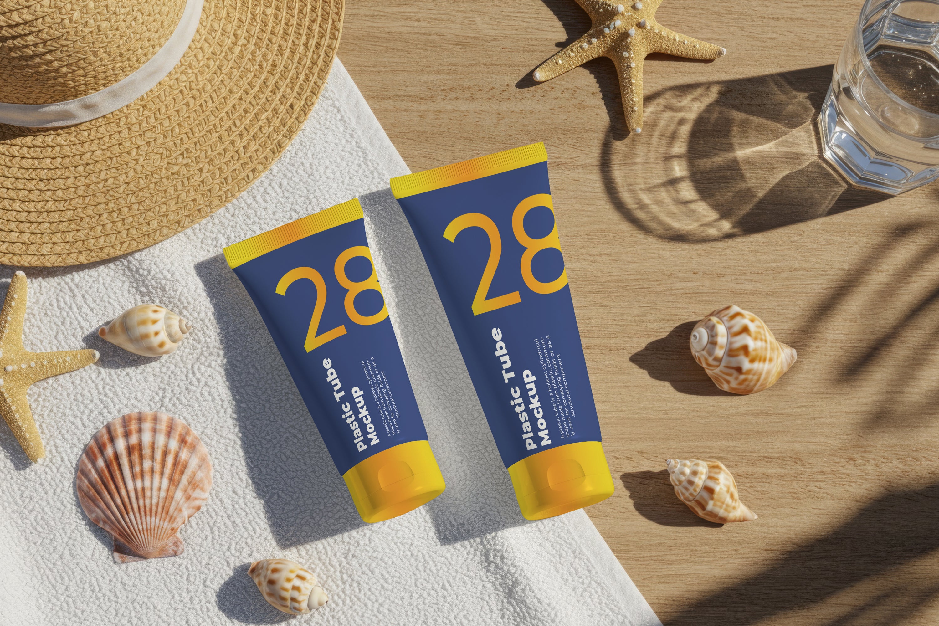 Free Tube on White Towel Mockup