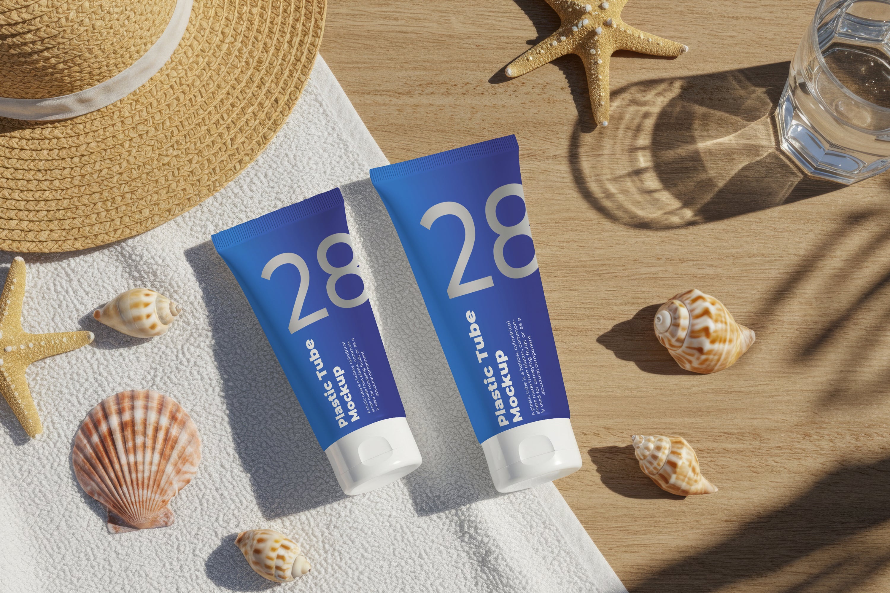 Free Tube on White Towel Mockup