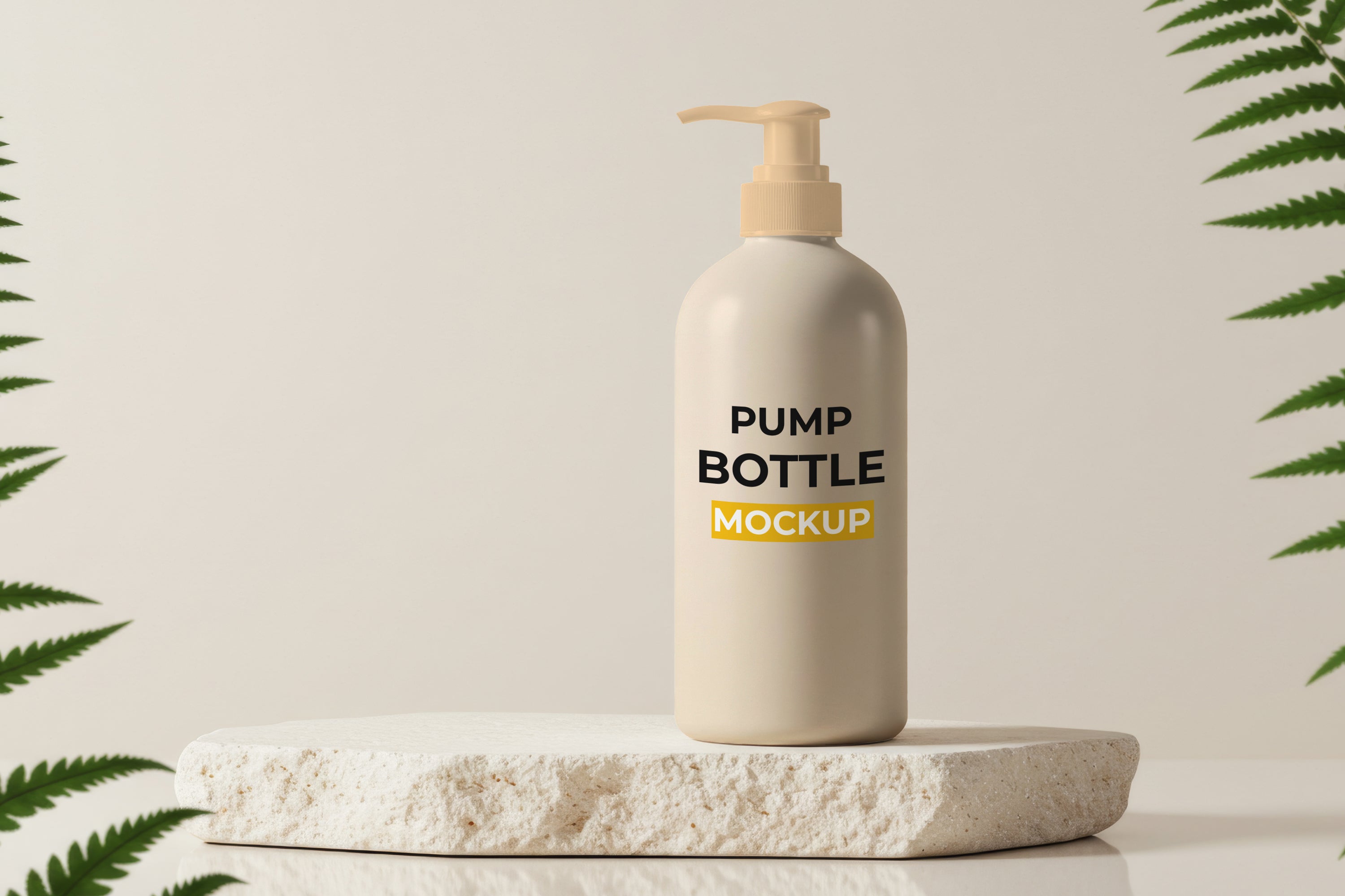 Free Pump Shampoo Bottle Mockup