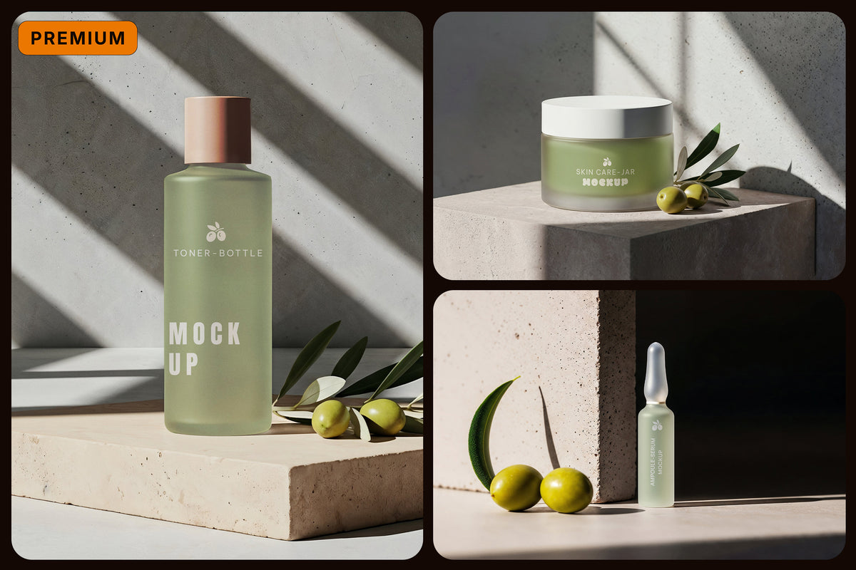 Premium Natural Minimalism Skincare Mockups