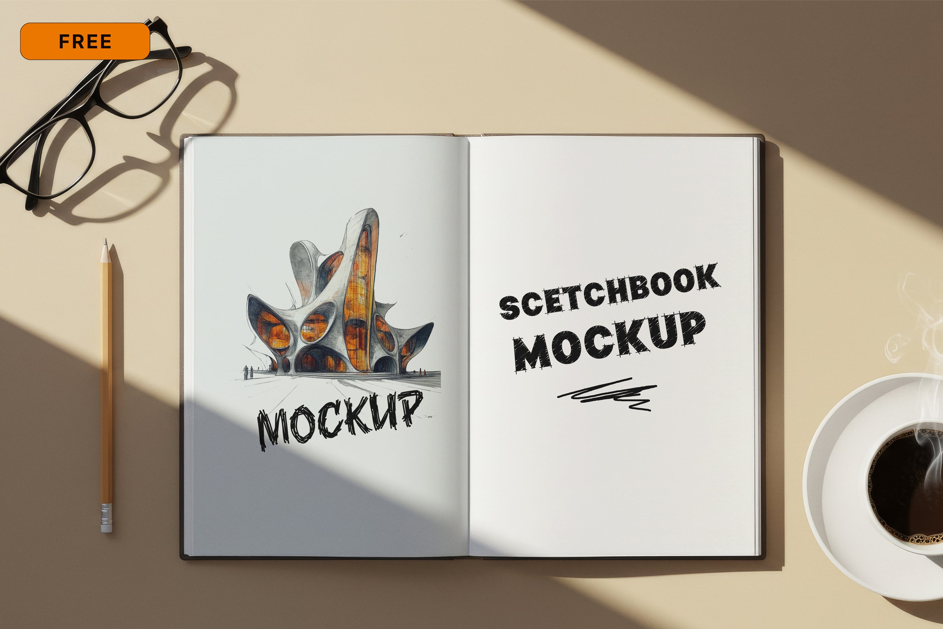 Free Artistic Workspace Flatly Mockup