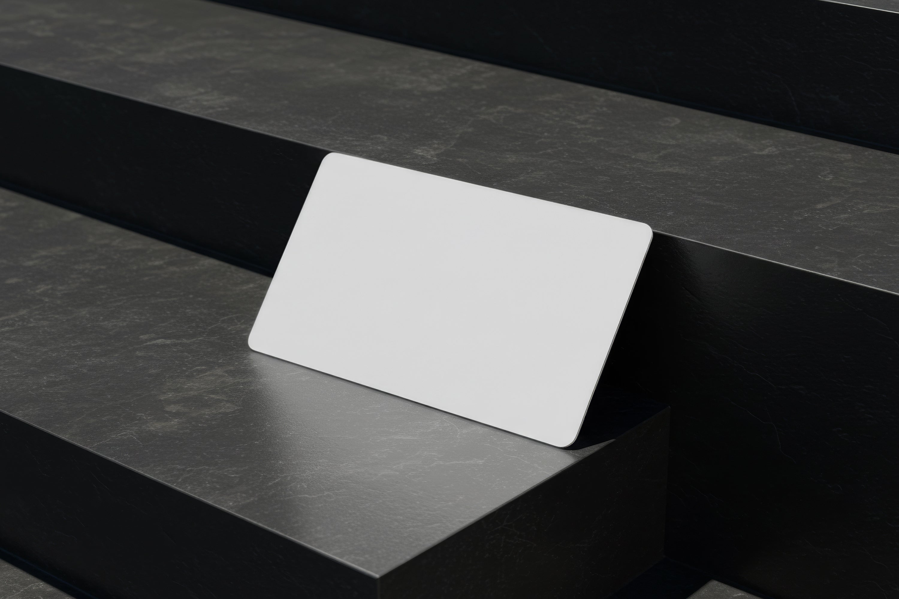 Free Business Card on Dark Steps Mockup