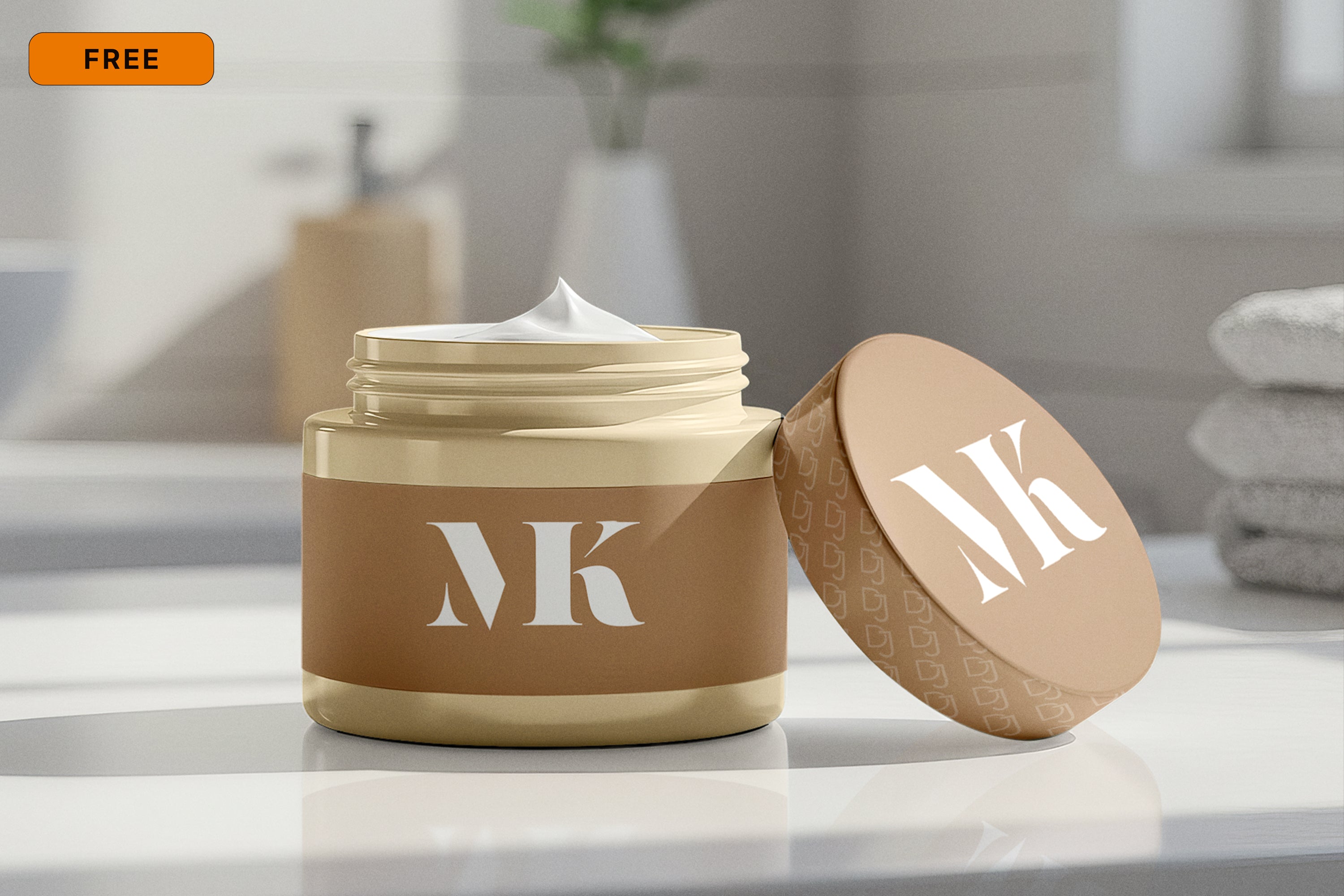 Free Cosmetic Jar Mockup