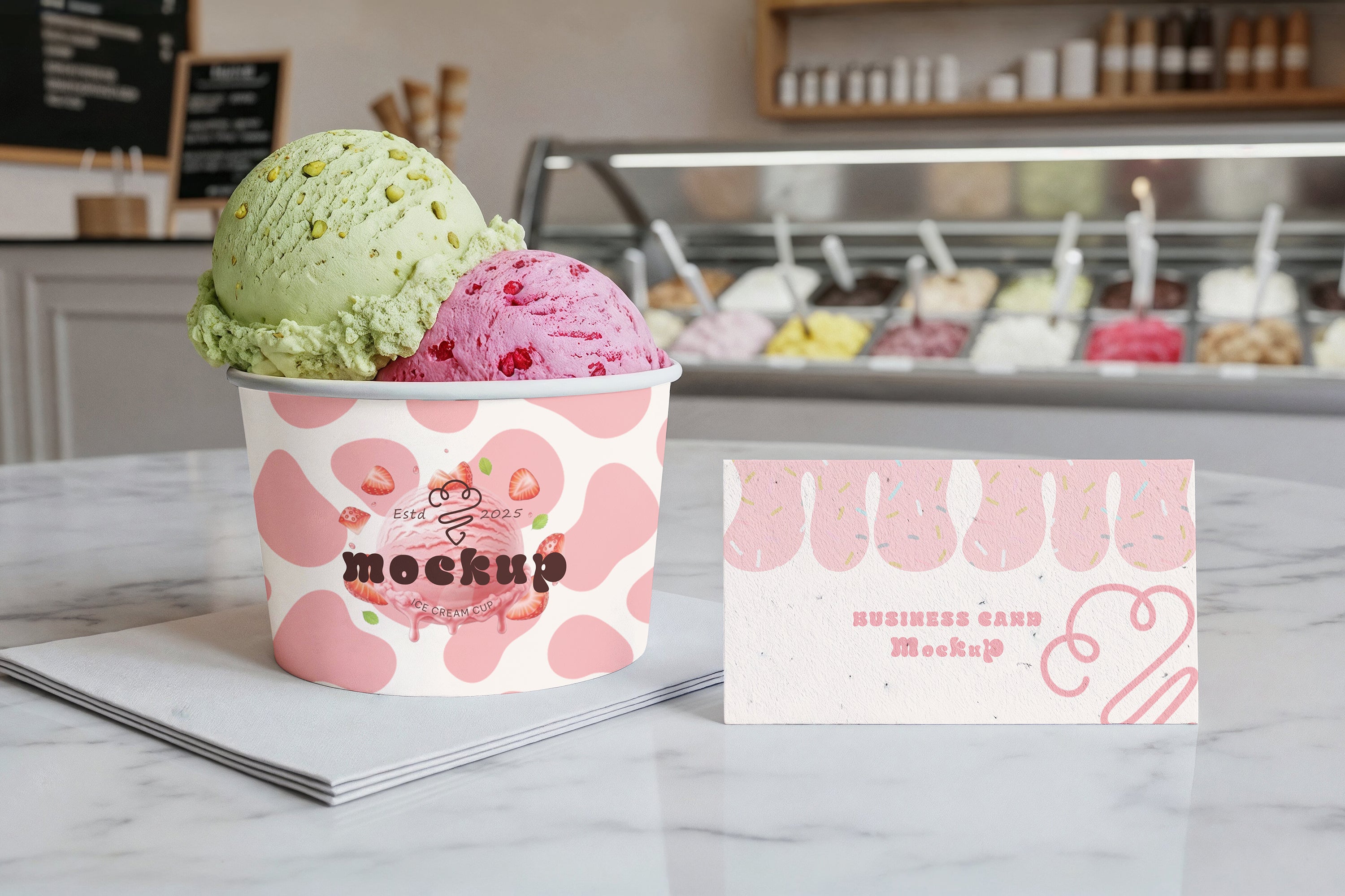 Premium Ice Cream Branding Mockups