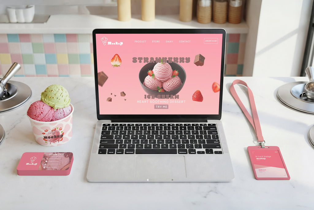 Premium Ice Cream Branding Mockups