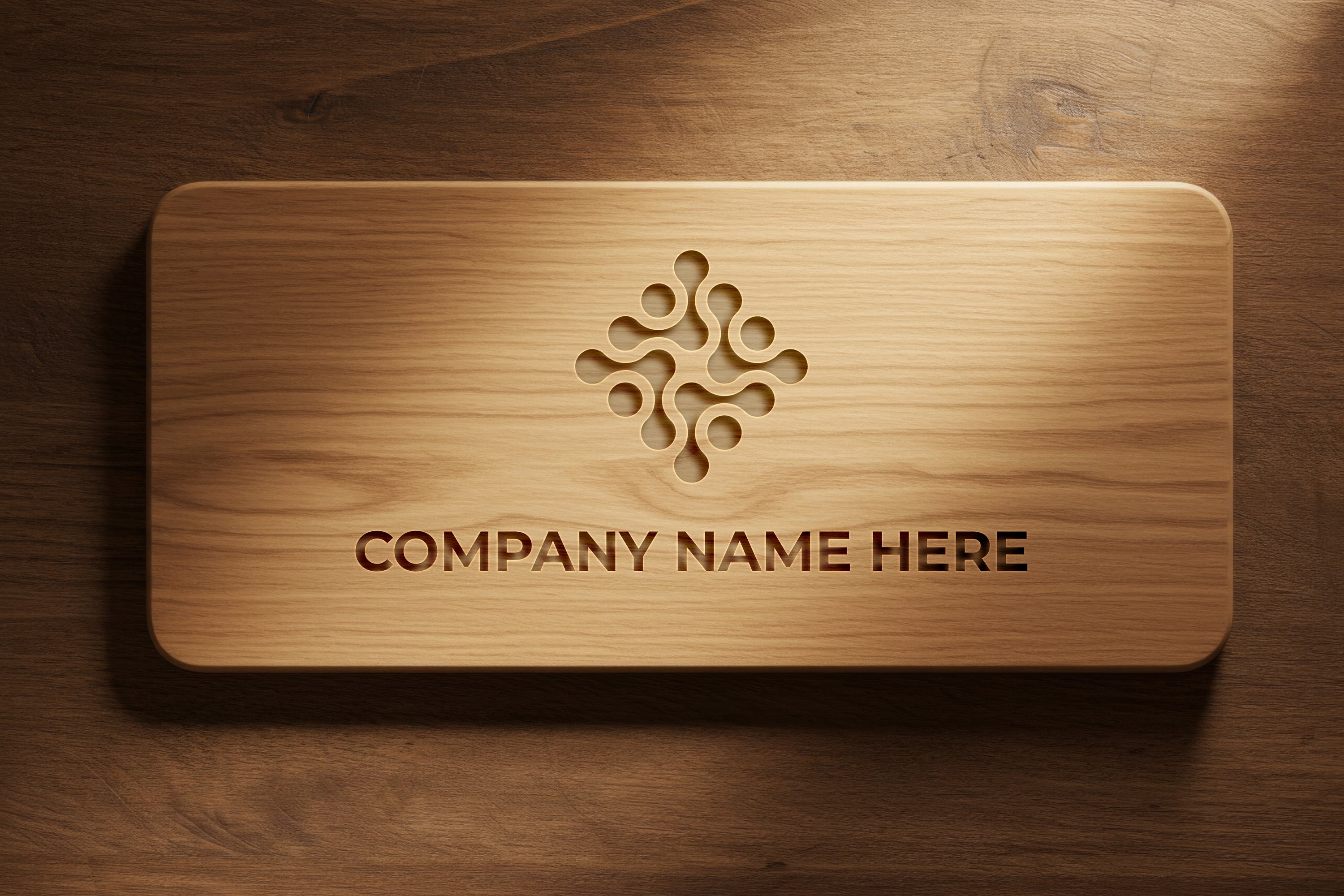 Free Engraved Logo on Wood Mockup