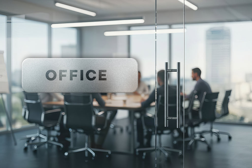Free Etched Logo on Glass Panel Mockup