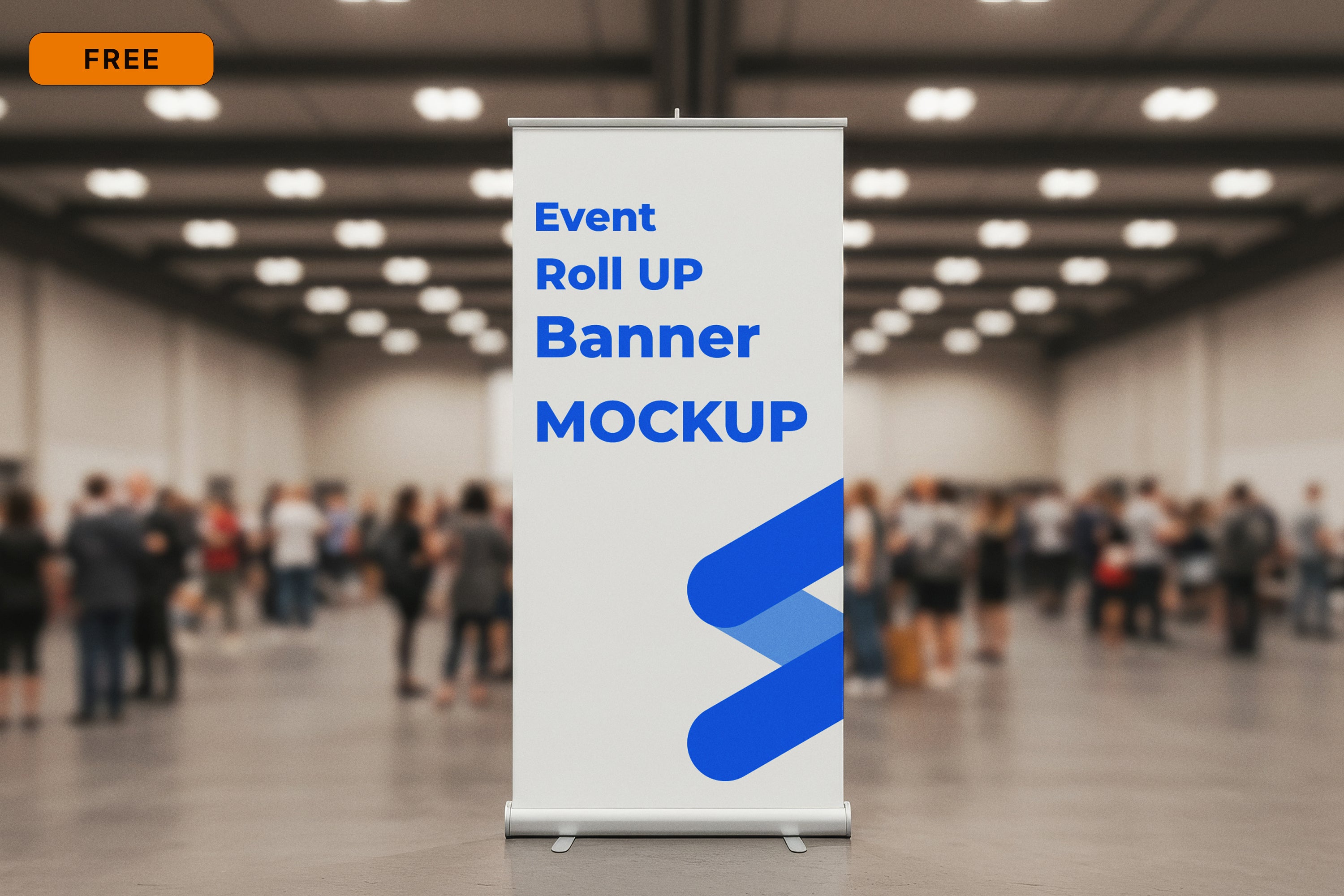 Free Event Roll-Up Banner Mockup