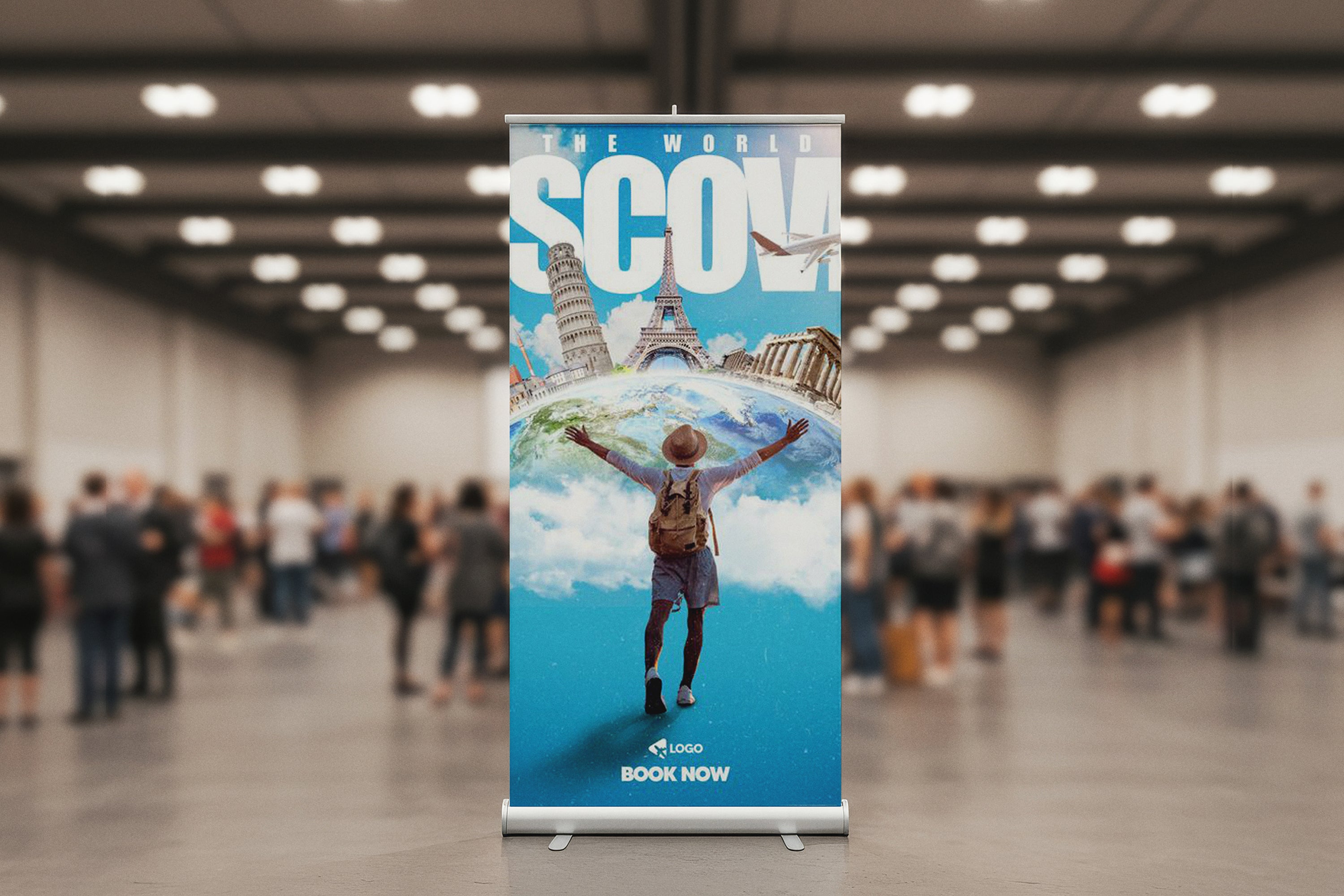 Free Event Roll-Up Banner Mockup