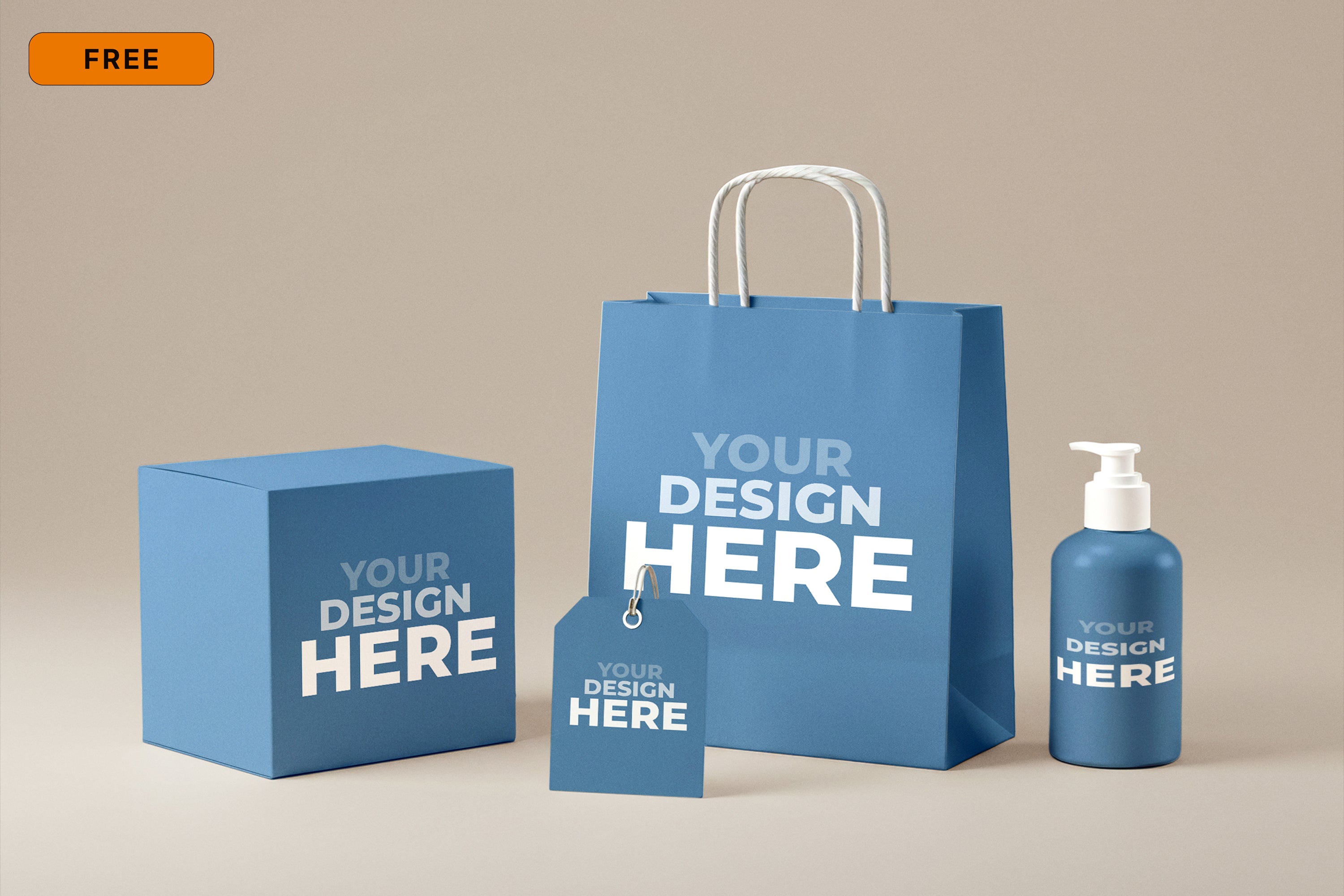 Free Fashion Packaging Set Arrangement Mockup