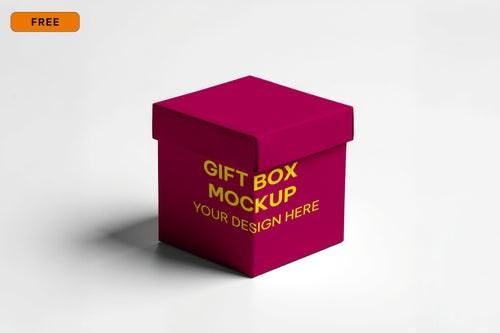 Free Foldable Gift Box Mockup
