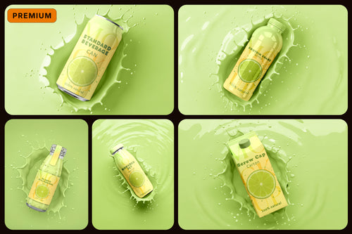 Premium Beverages Bottles Collection Mockups