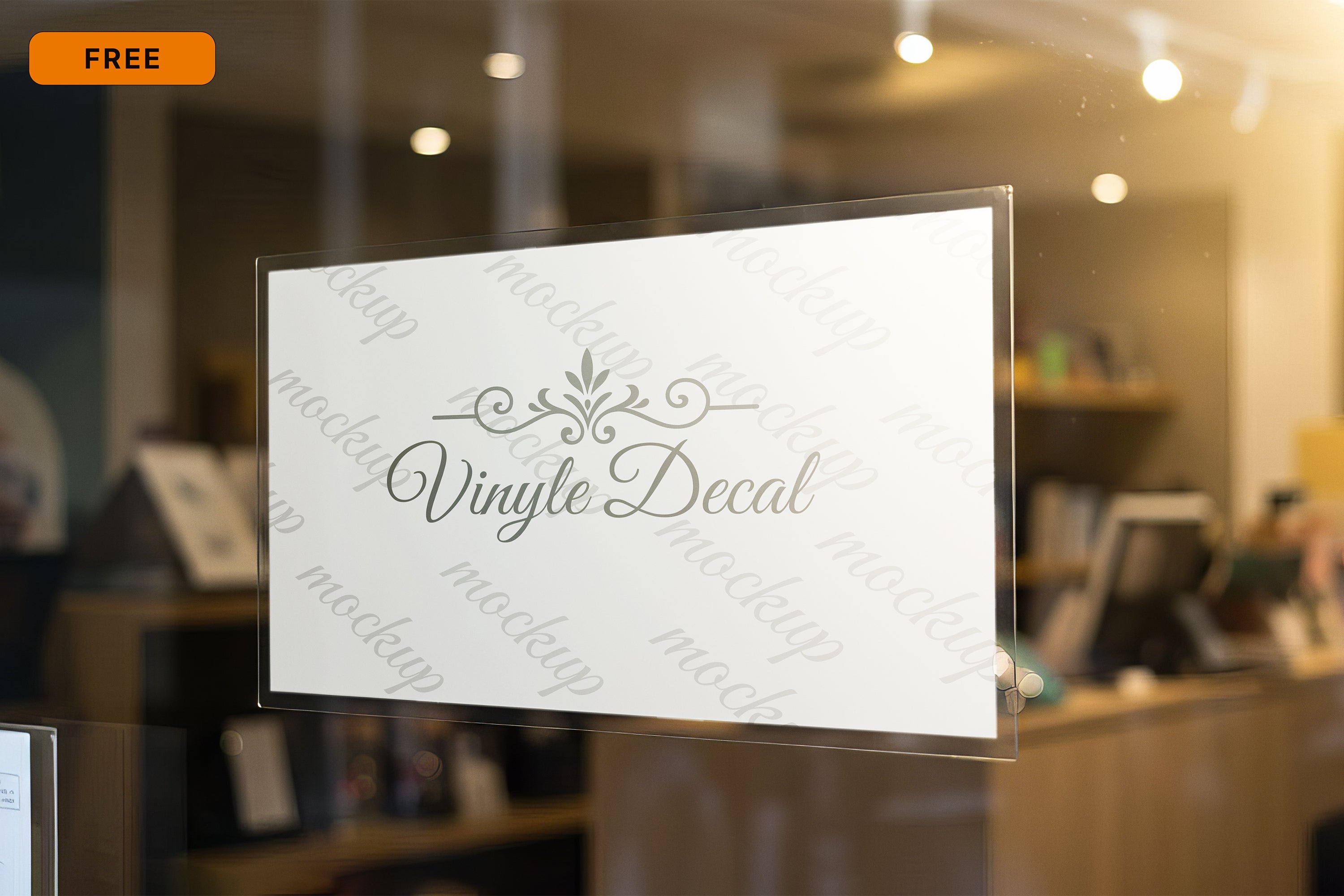 Free Glass Door Vinyl Decal Mockup