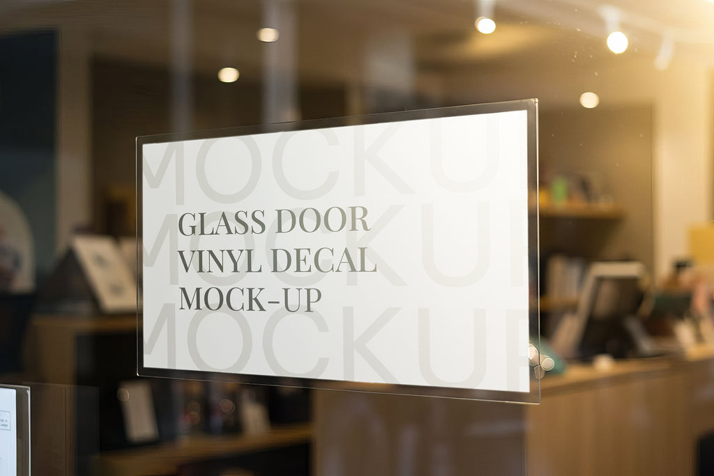 Free Glass Door Vinyl Decal Mockup