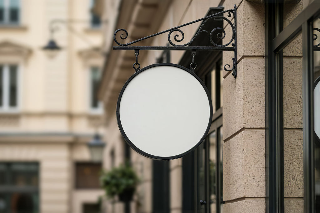 Free Hanging Shop Sign Mockup
