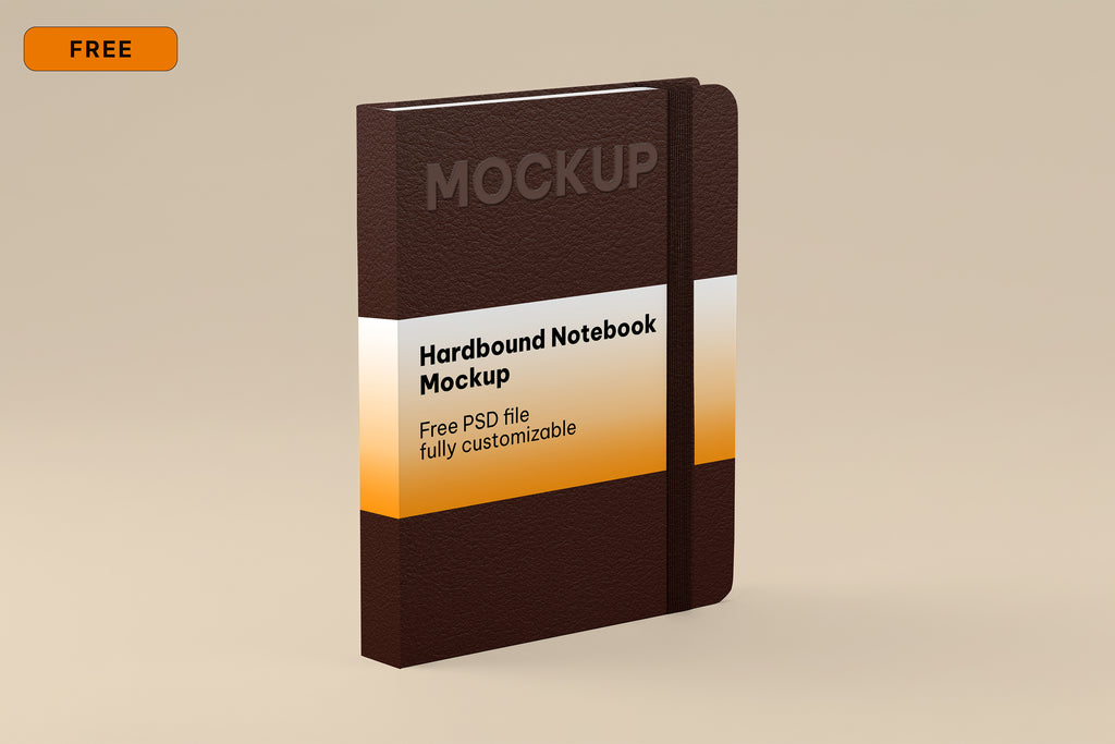Free Hardbound Notebook Mockup