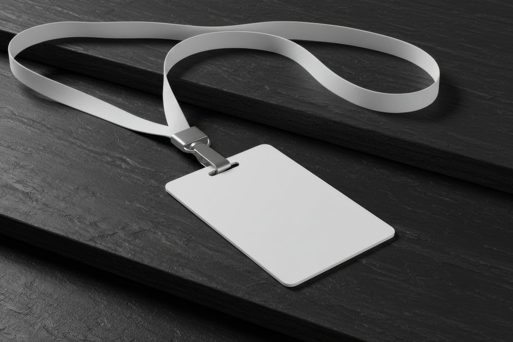 Free ID Card on Dark Steps Mockup