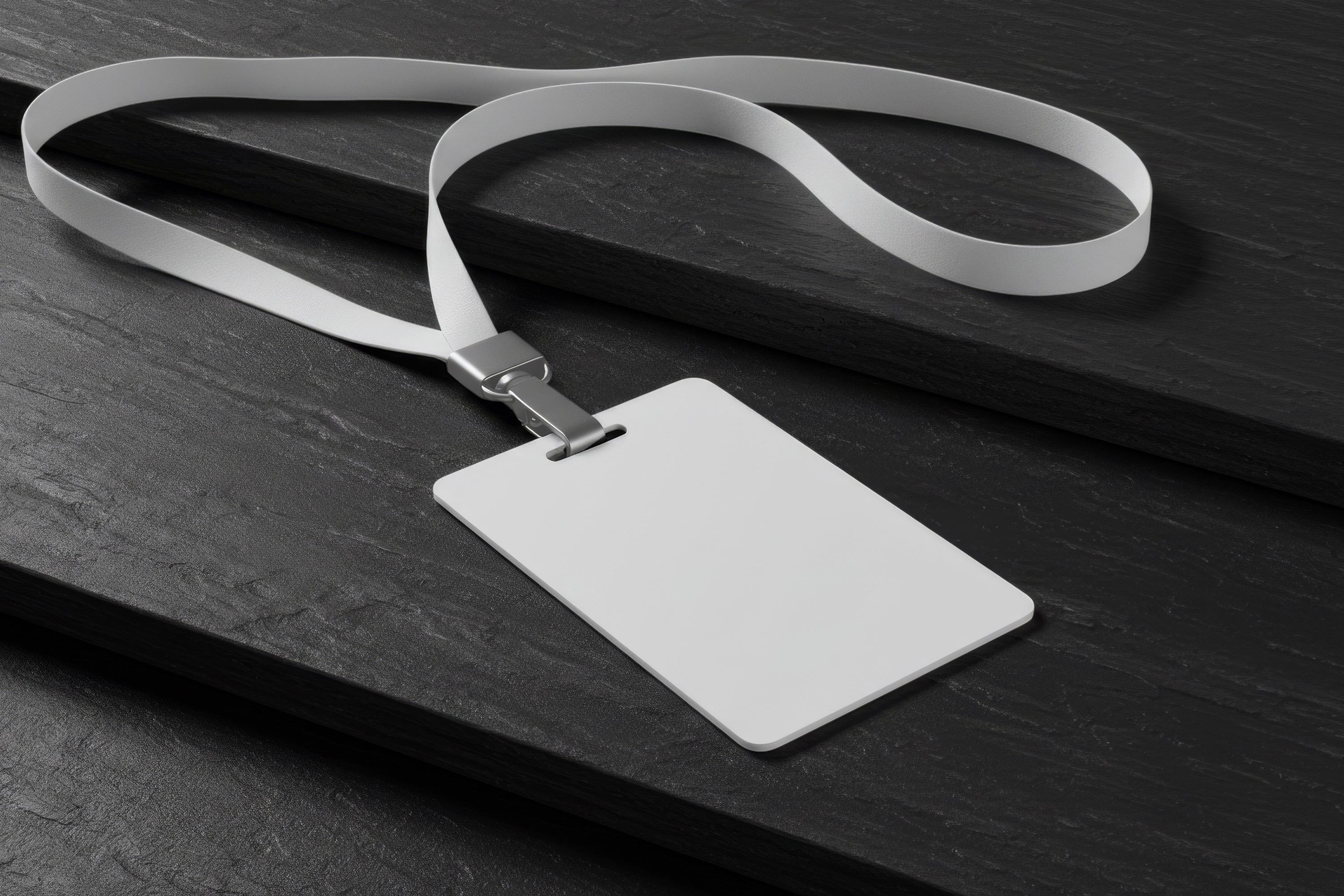 Free ID Card on Dark Steps Mockup