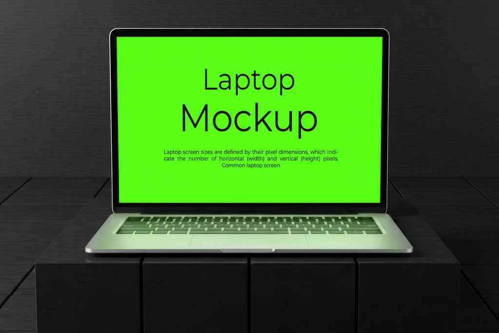 Free Laptop on Dark Box Mockup