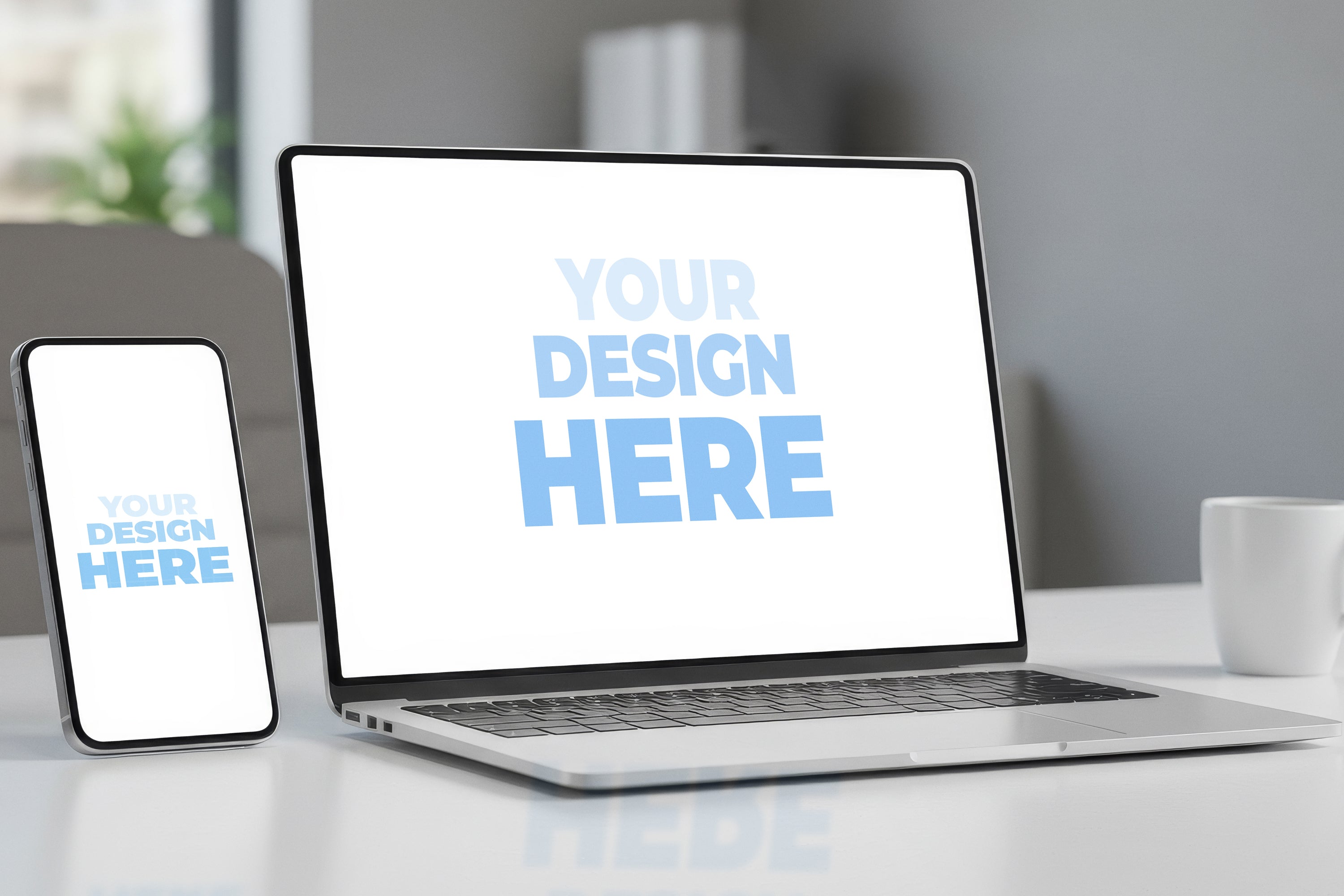 Free Laptop and Phone Responsive Design Mockup