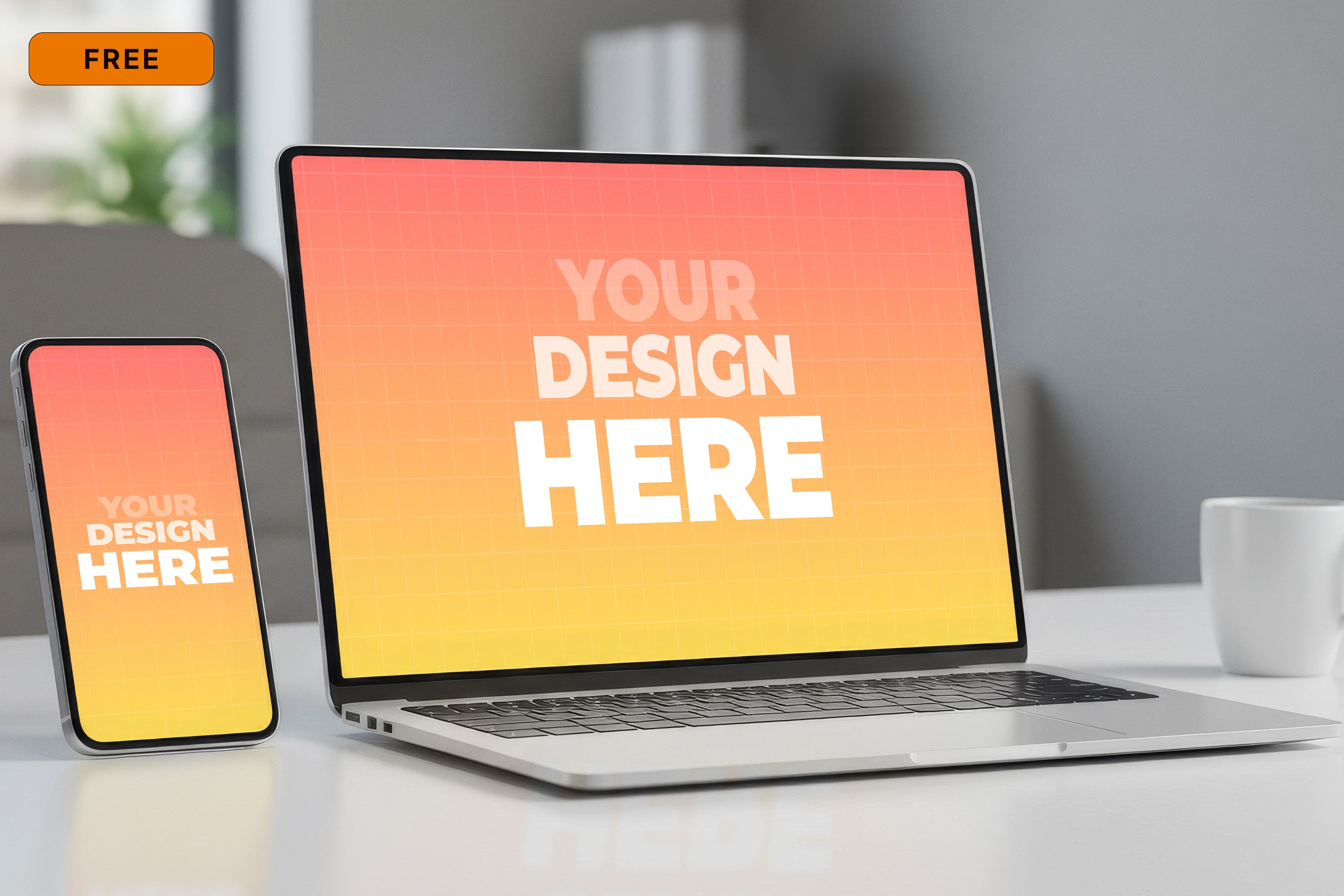 Free Laptop and Phone Responsive Design Mockup
