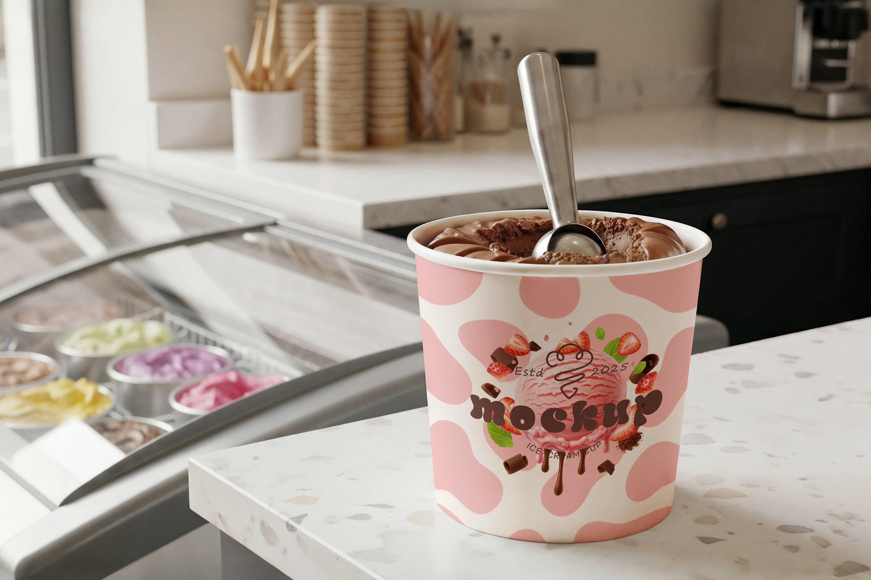 Premium Ice Cream Branding Mockups