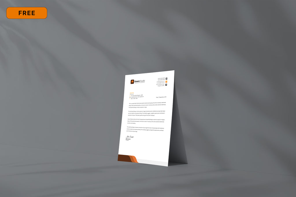 Free Letterhead Paper Mockup