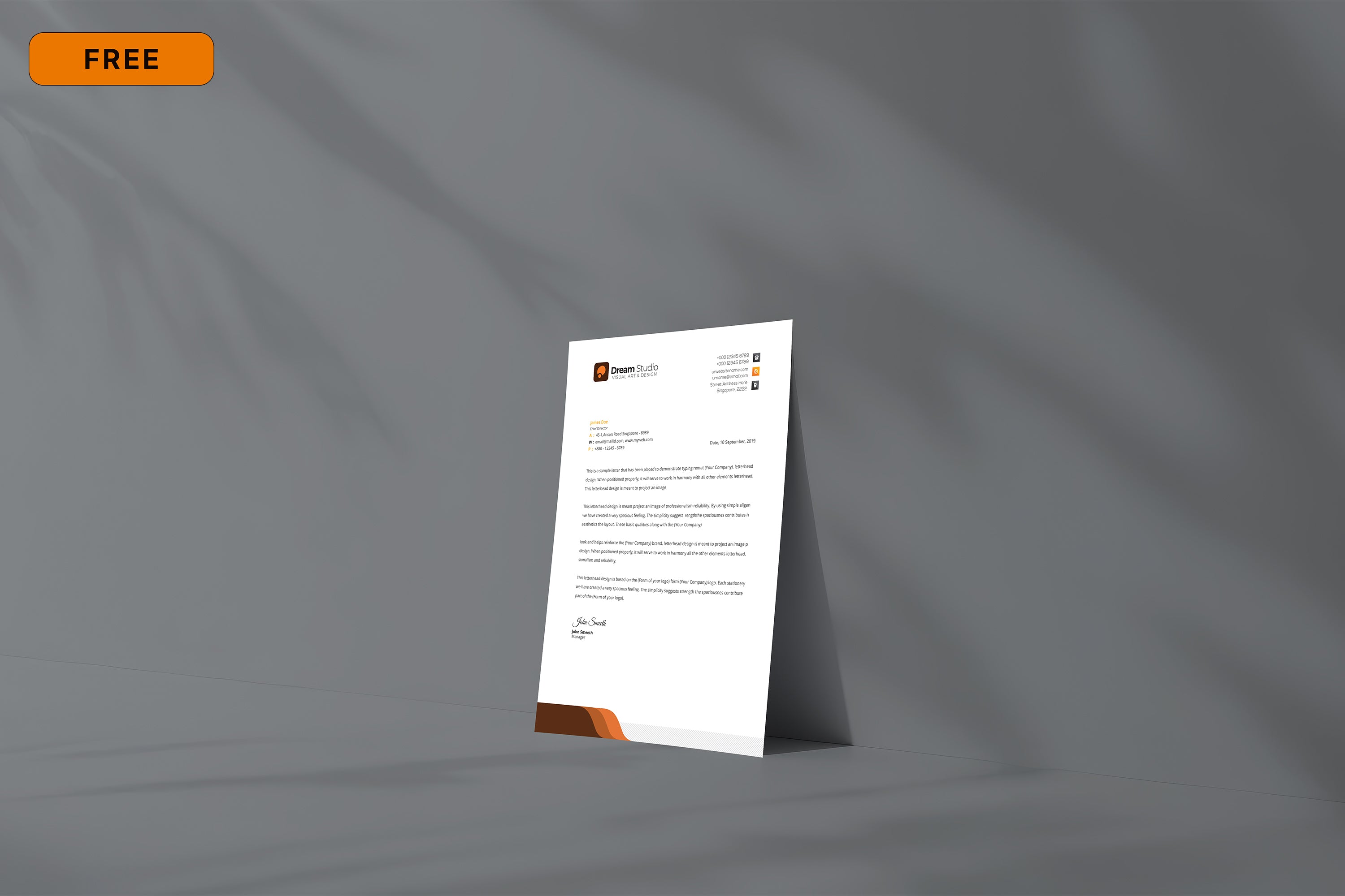 Free Letterhead Paper Mockup