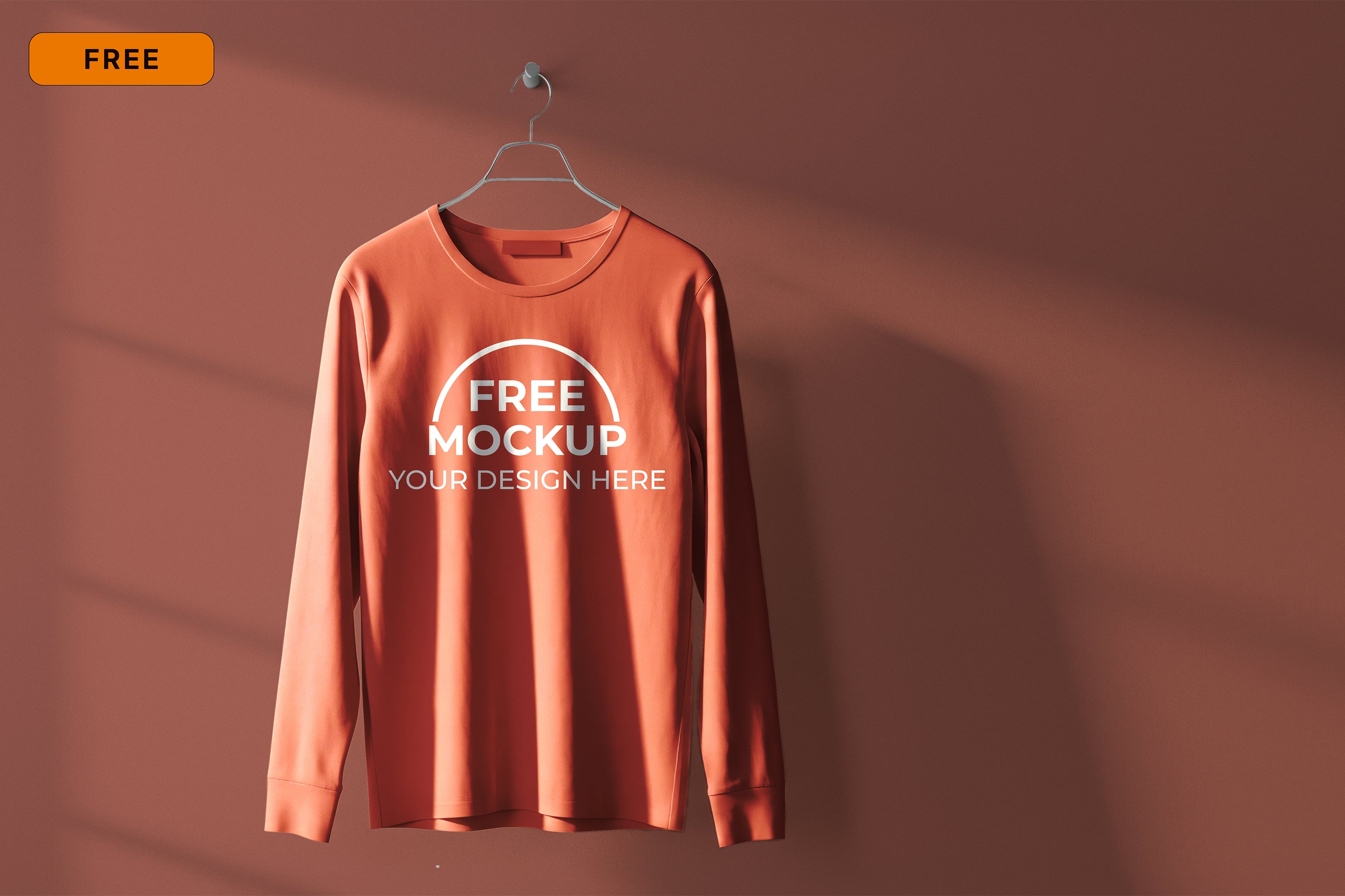 Free Long Sleeve T-shirt Mockup