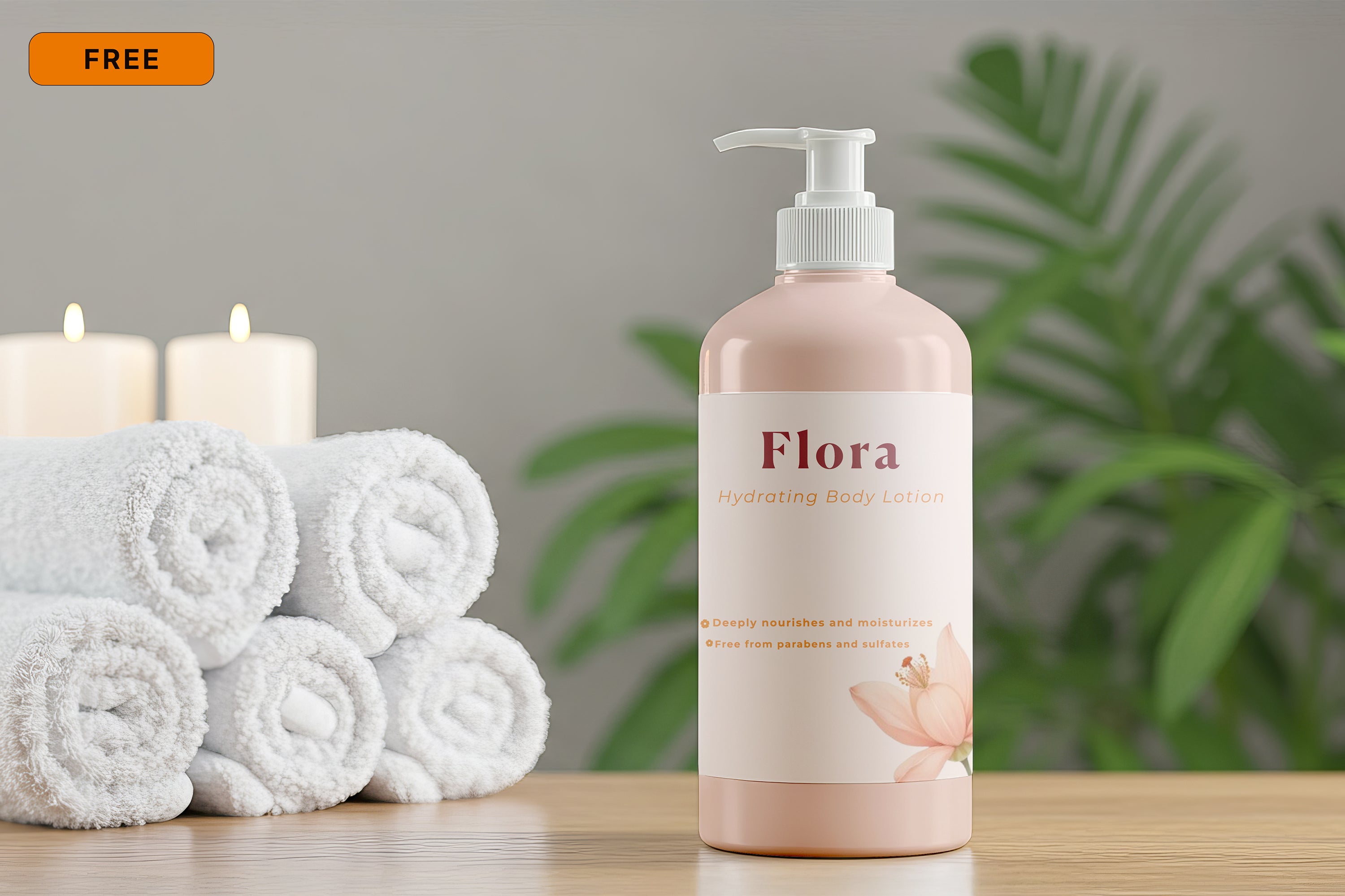 Free Lotion Bottle Mockup