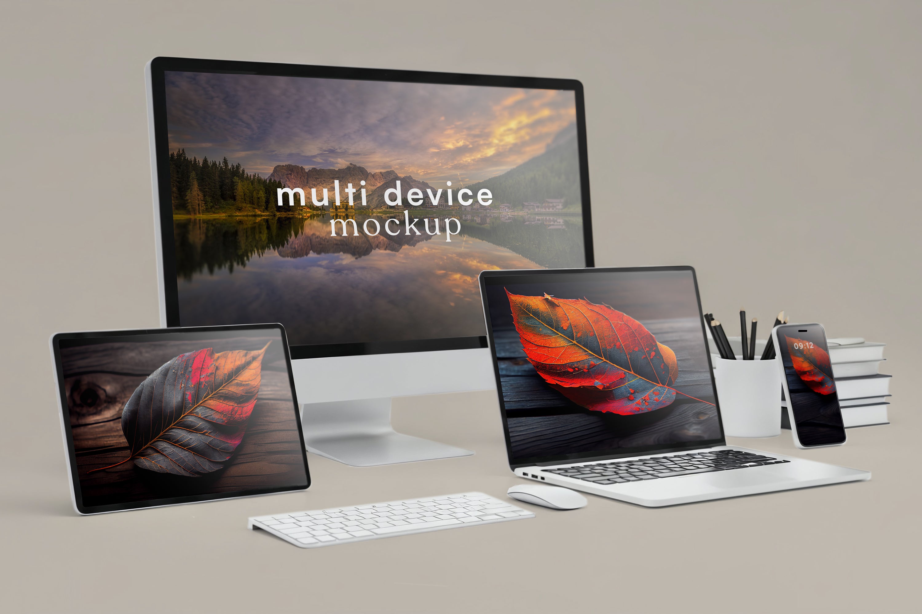 Free Multi Device Workspace Mockup