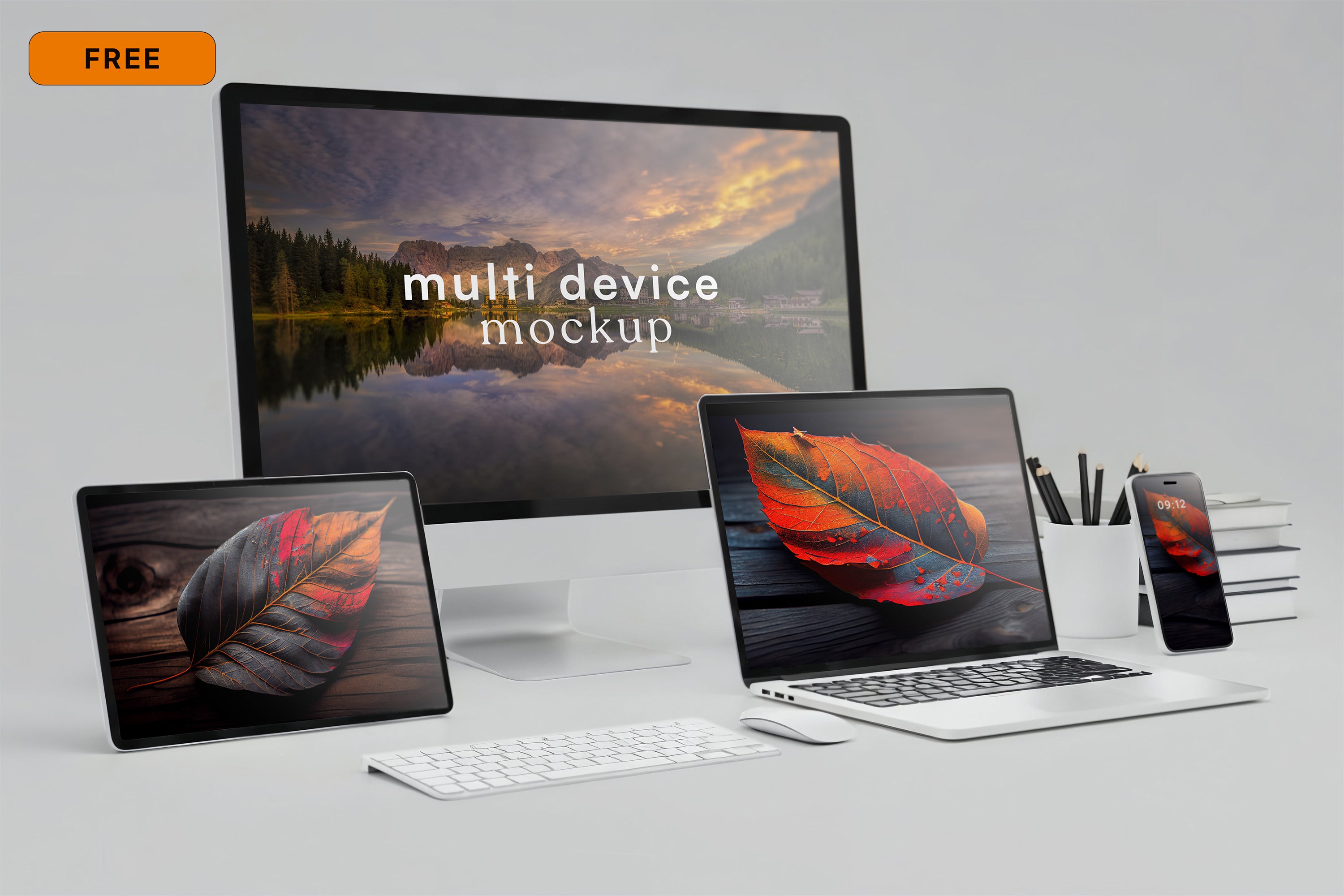 Free Multi Device Workspace Mockup