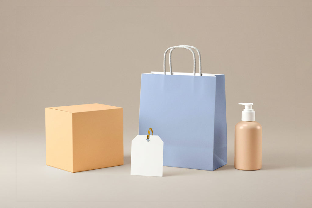 Free Fashion Packaging Set Arrangement Mockup