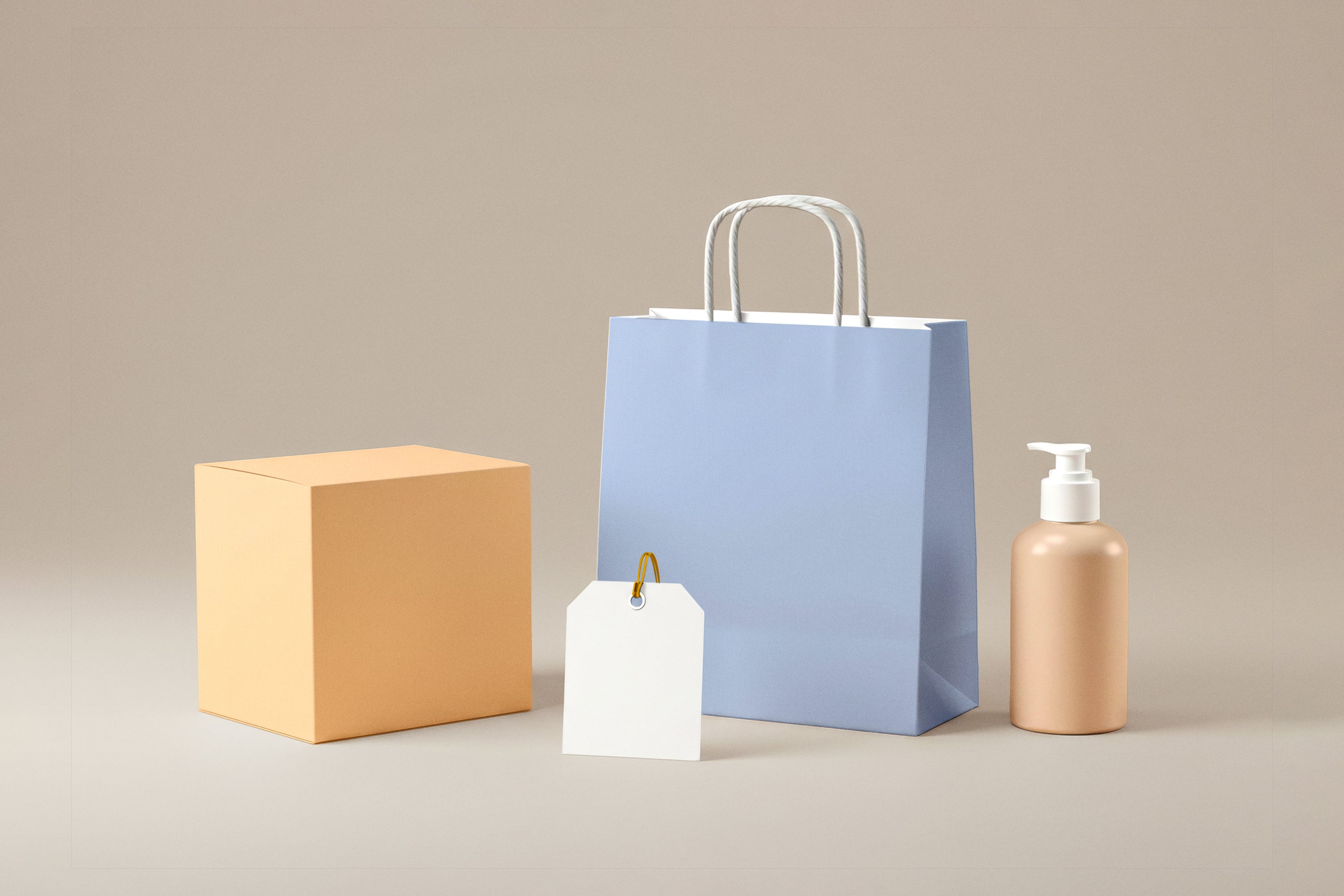 Free Fashion Packaging Set Arrangement Mockup