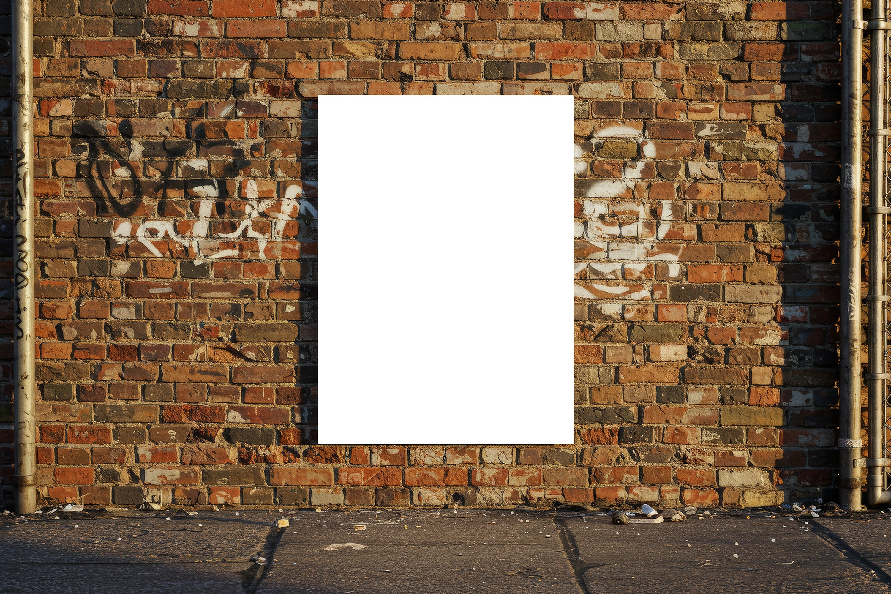Free Poster on Graffiti Wall Mockup
