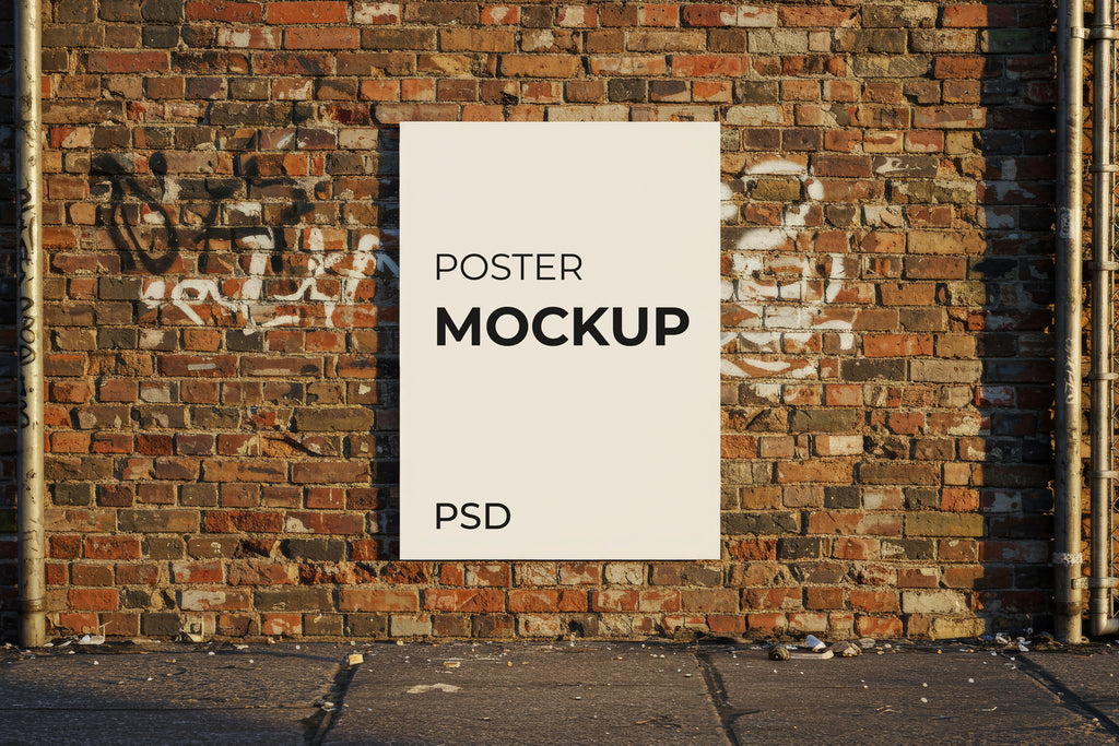 Free Poster on Graffiti Wall Mockup
