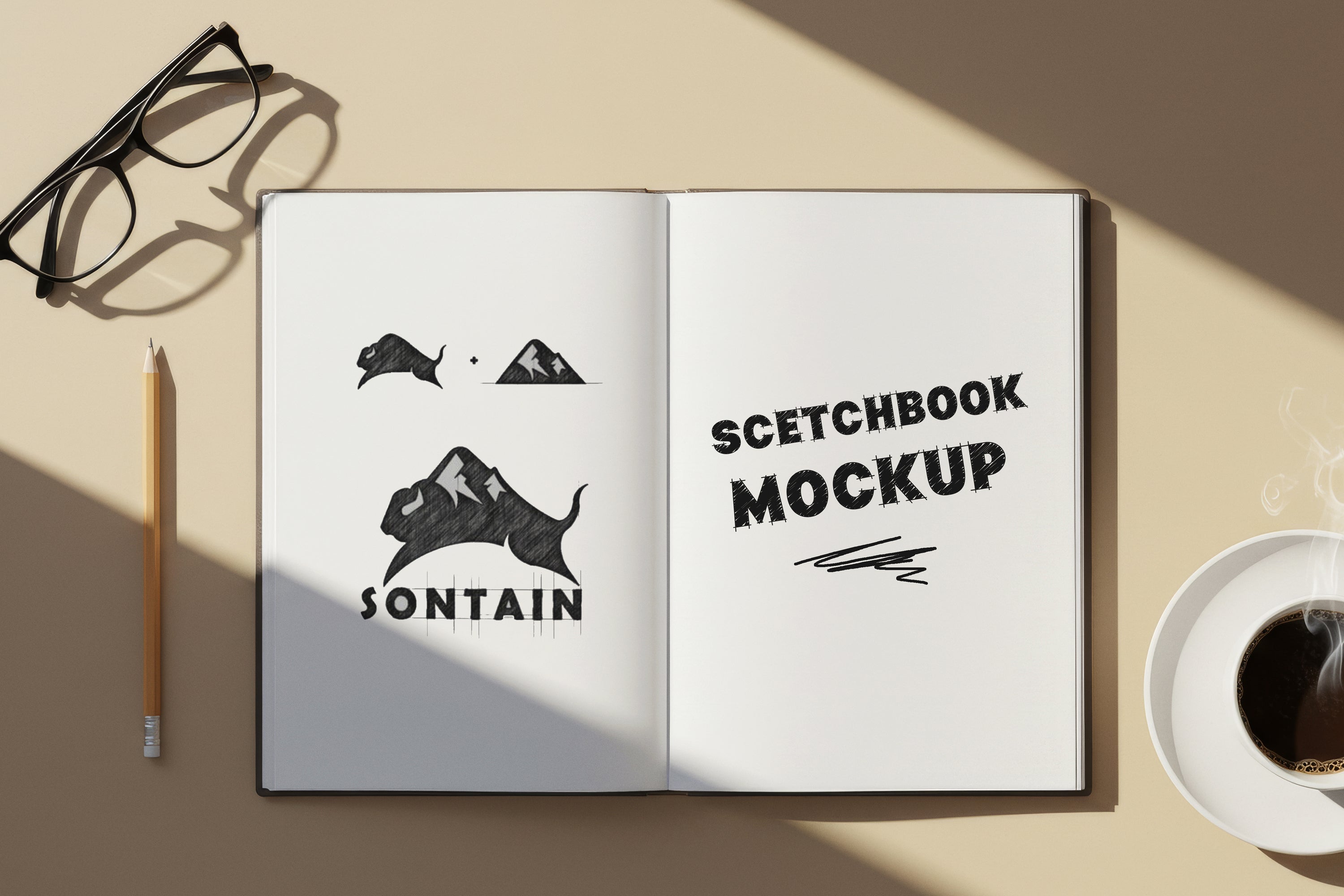 Free Artistic Workspace Flatly Mockup