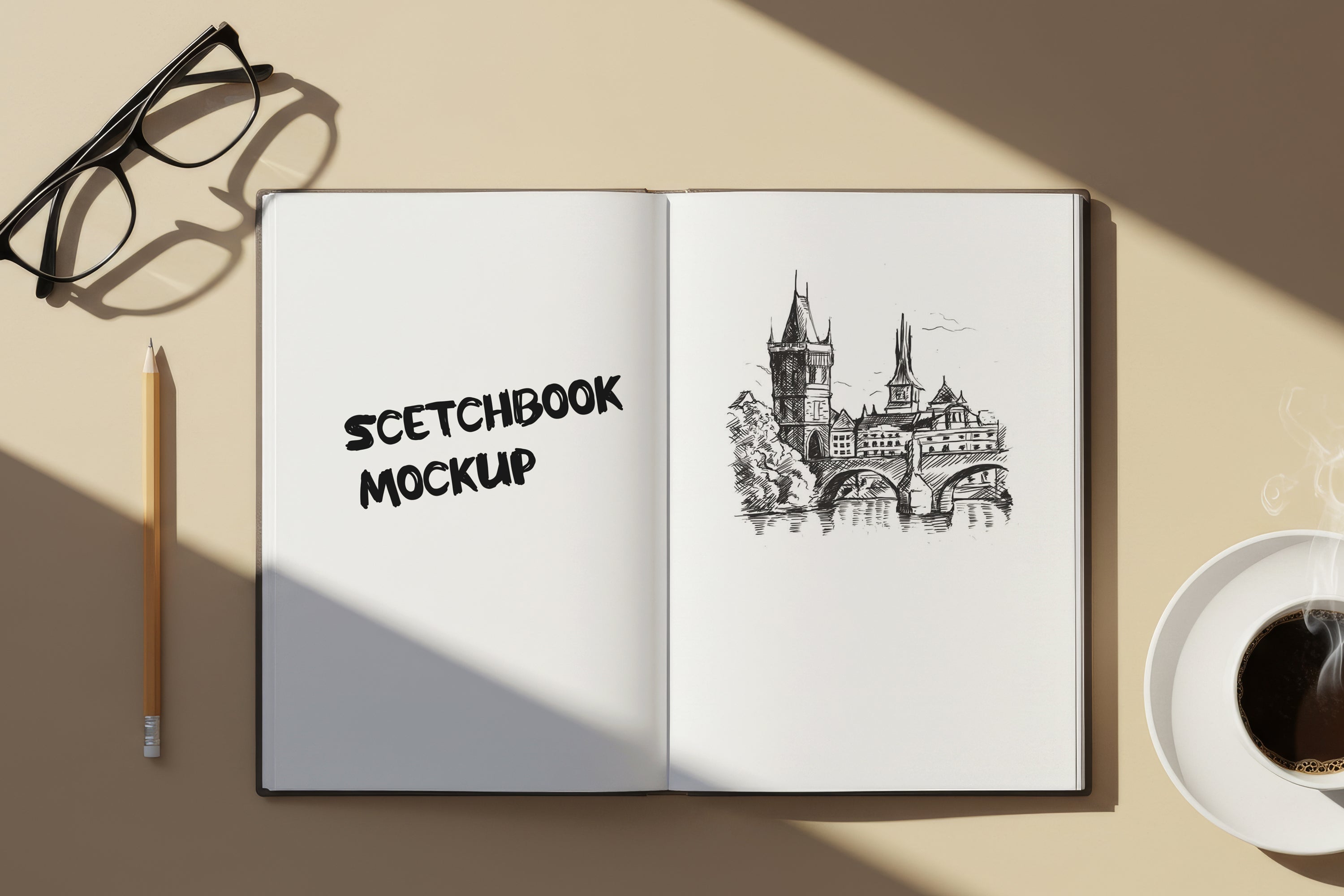 Free Artistic Workspace Flatly Mockup