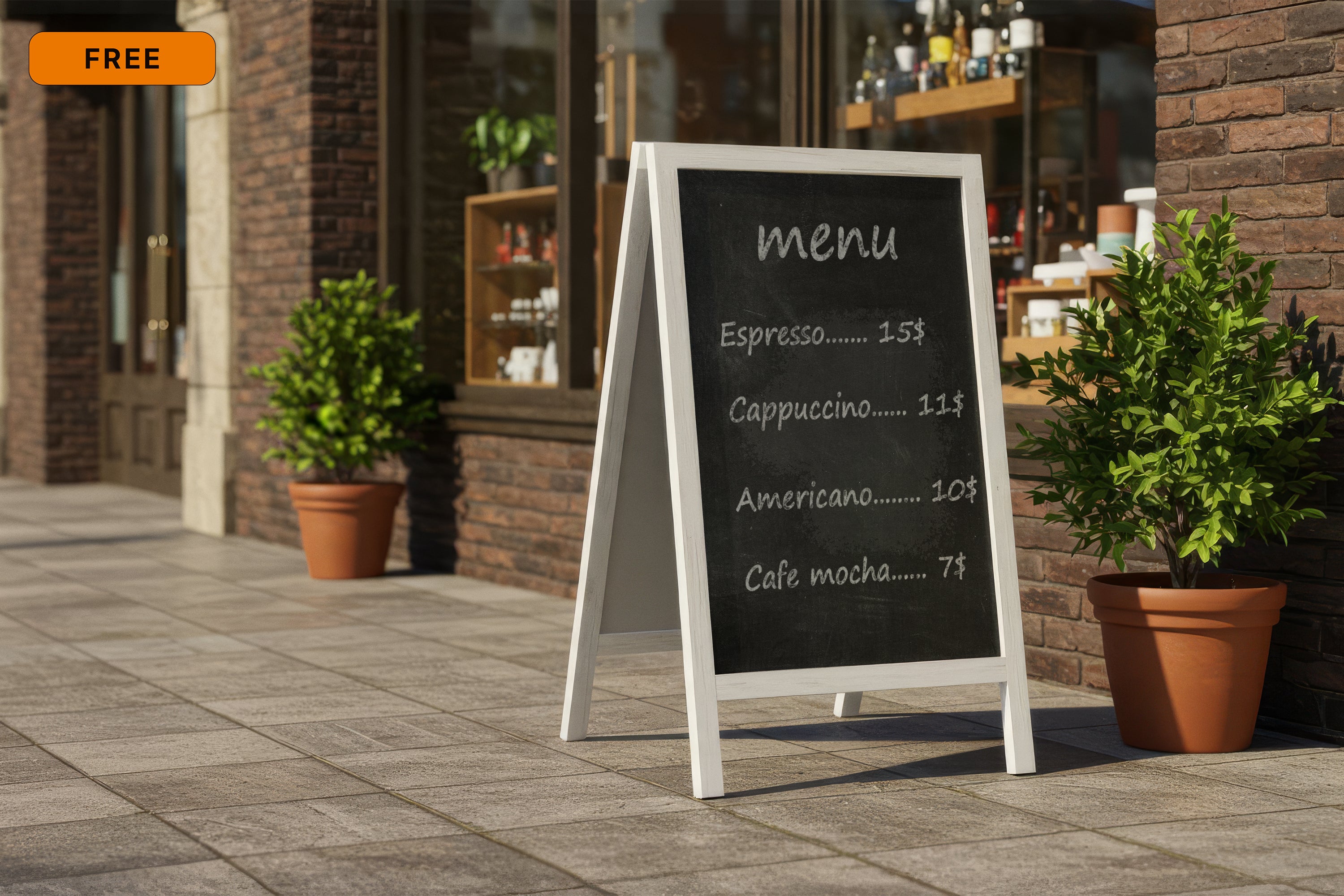Free Side Walk A-Frame Sign Mockup