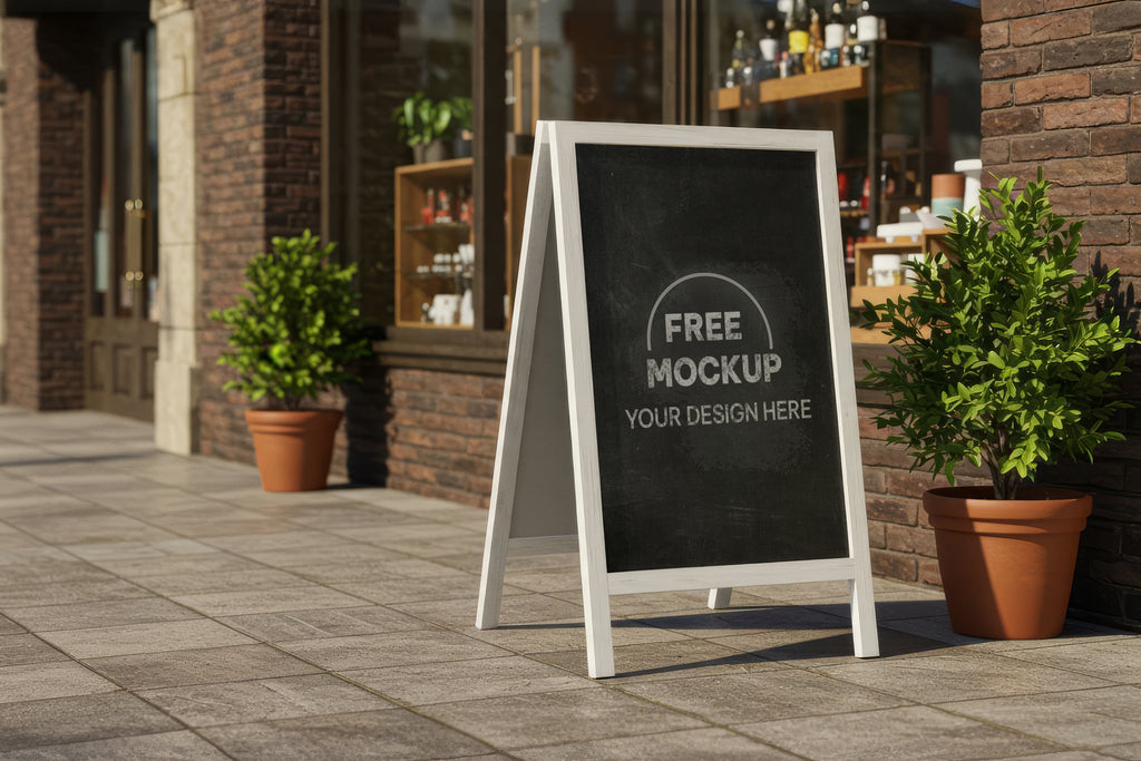 Free Side Walk A-Frame Sign Mockup