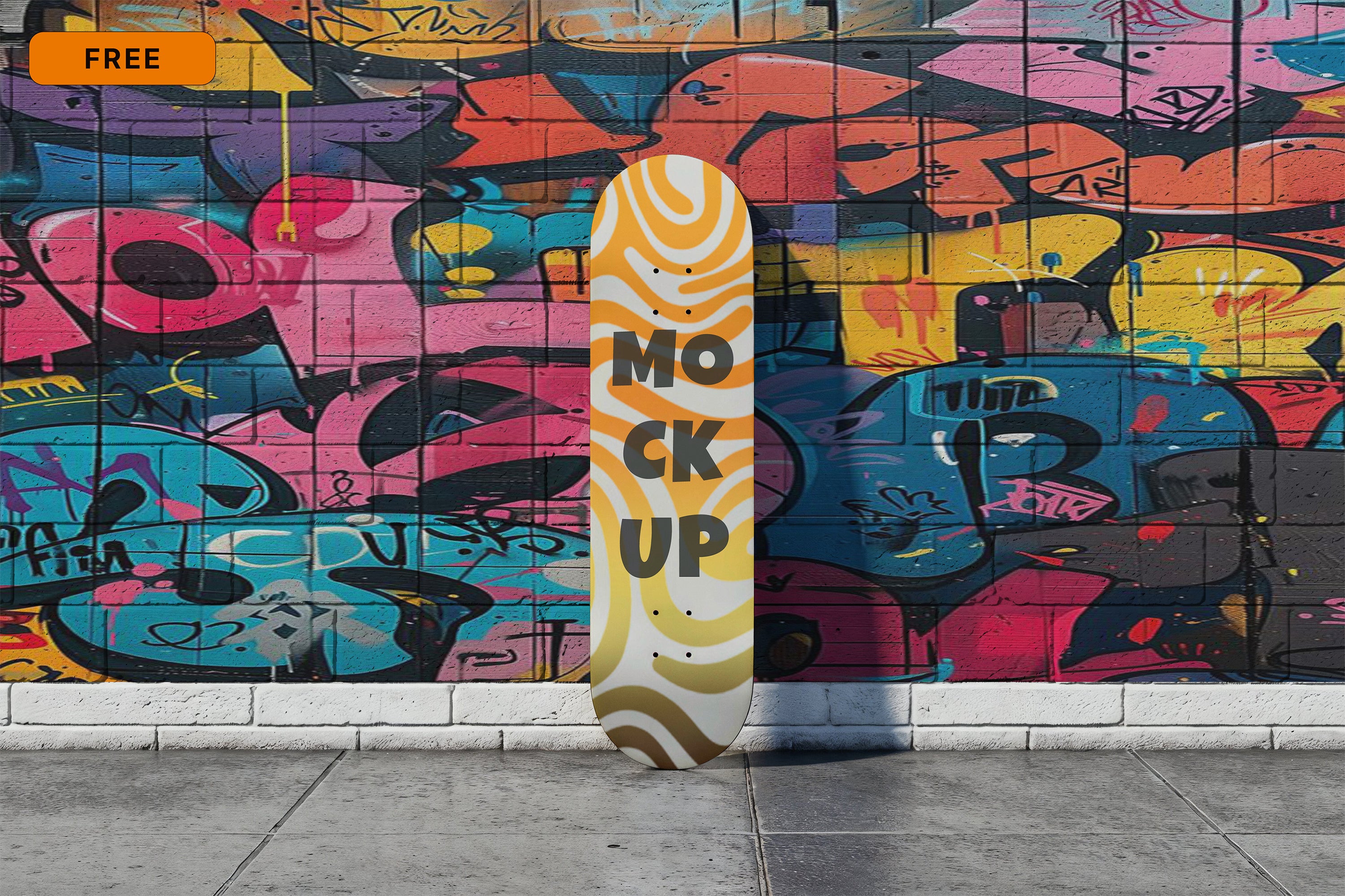 Free Skateboard Deck Mockup