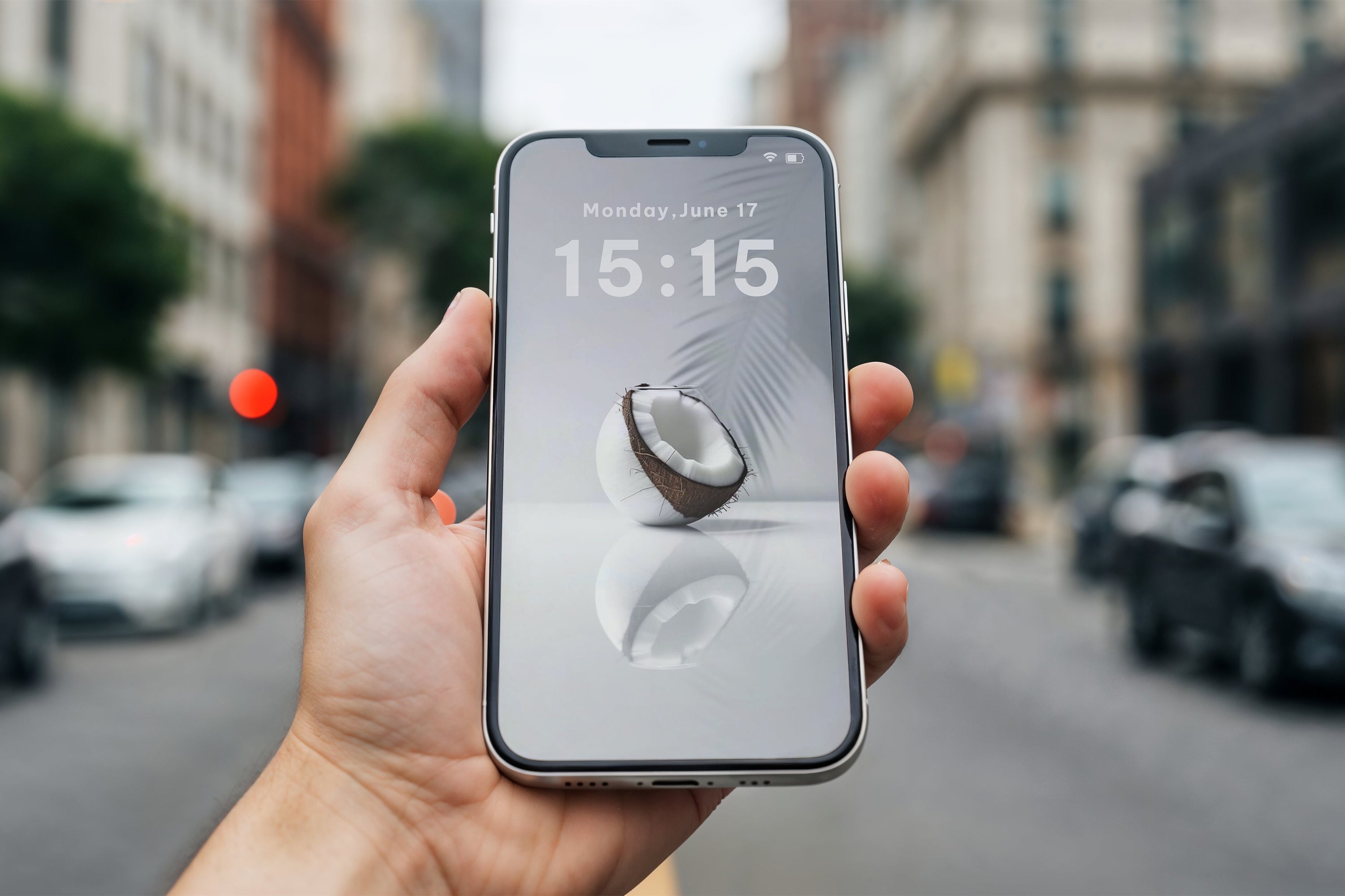 Free Smart Phone in Hand Mockup