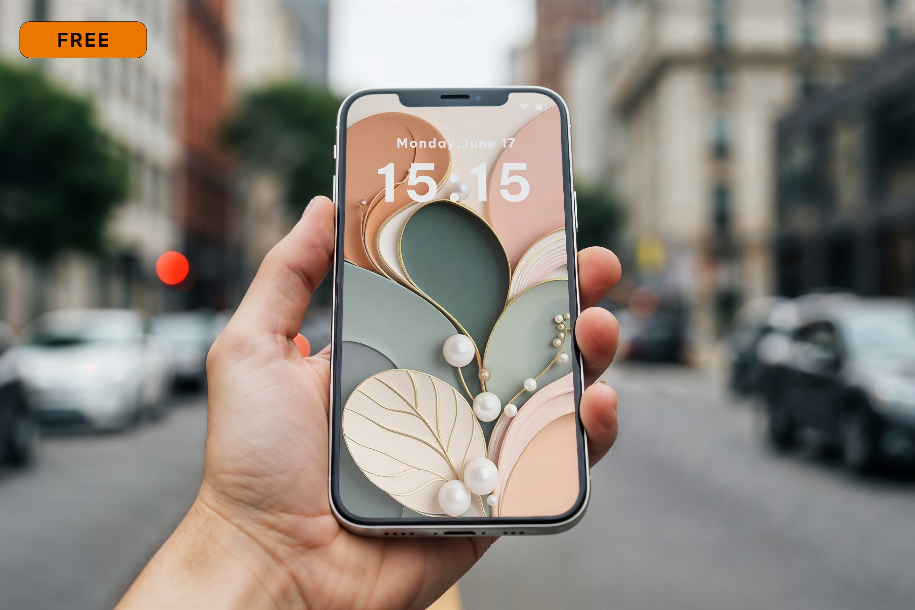 Free Smart Phone in Hand Mockup