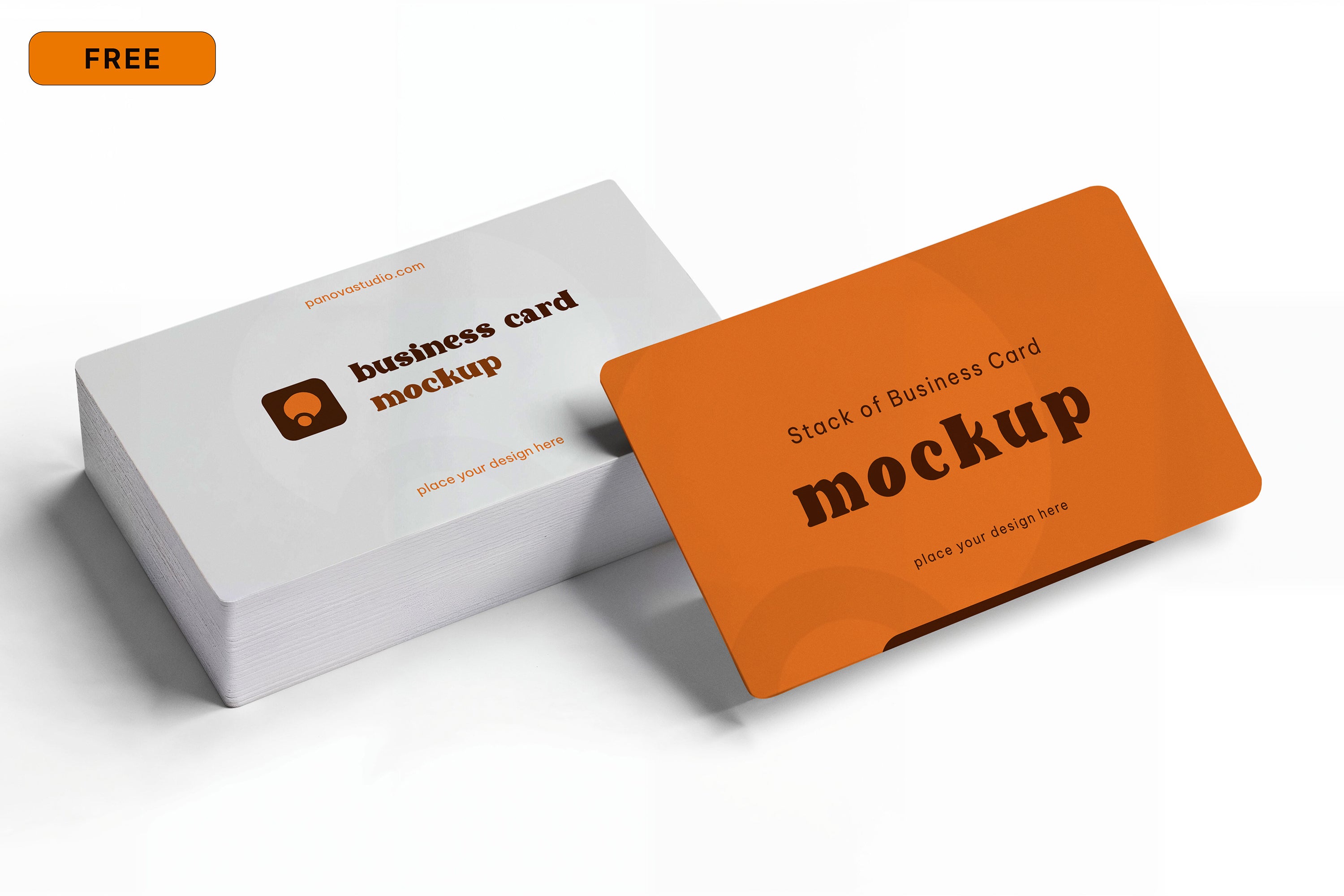 Free Stack of Business Card Mockup