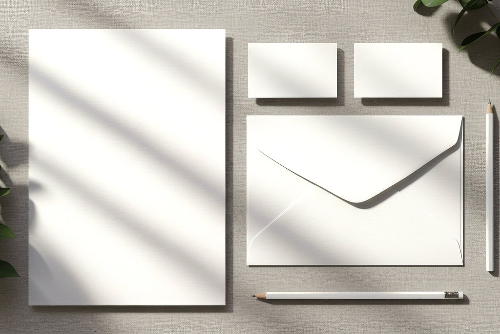 Free Complete Stationery Set Arrangement Mockup