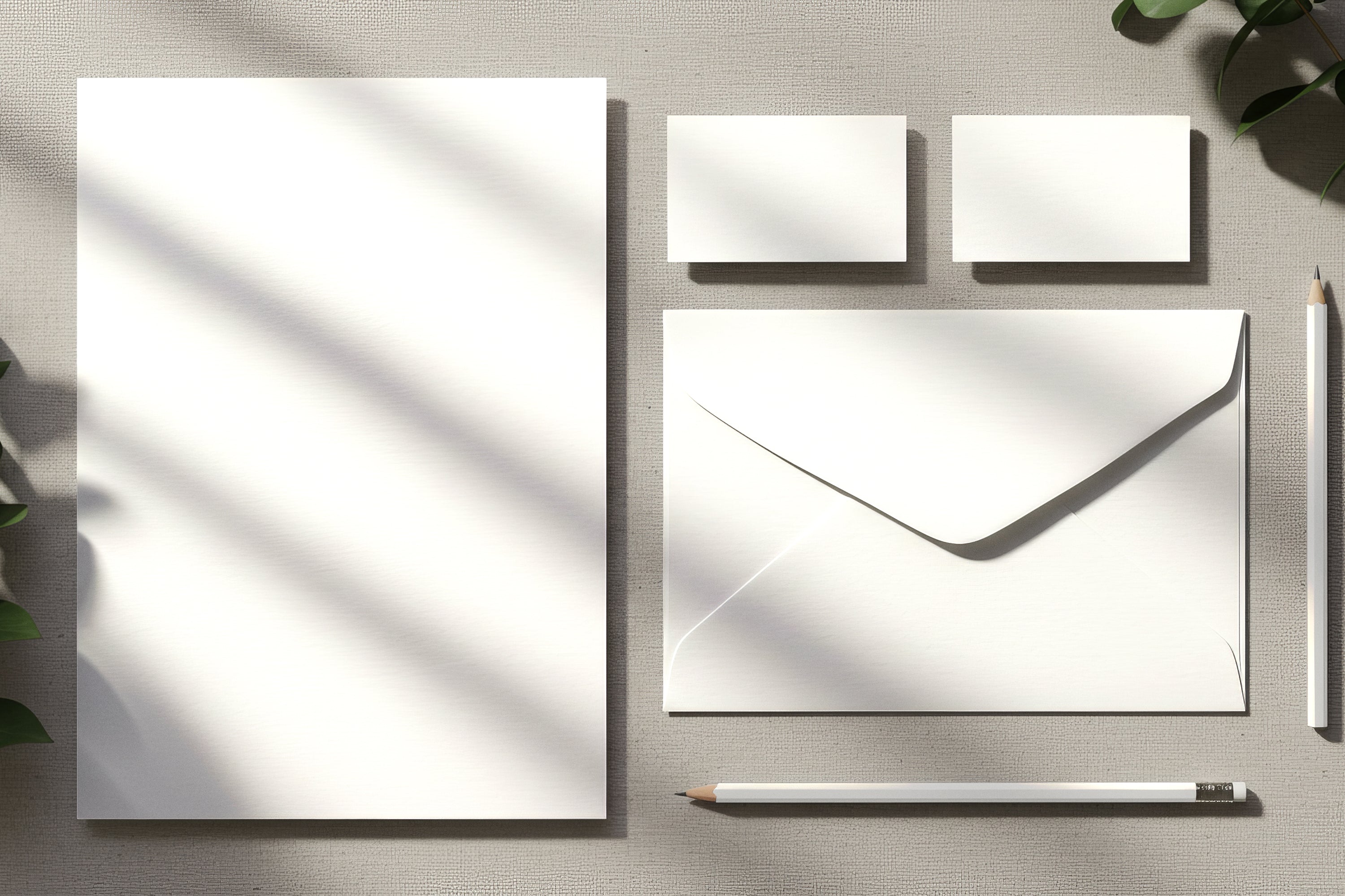 Free Complete Stationery Set Arrangement Mockup